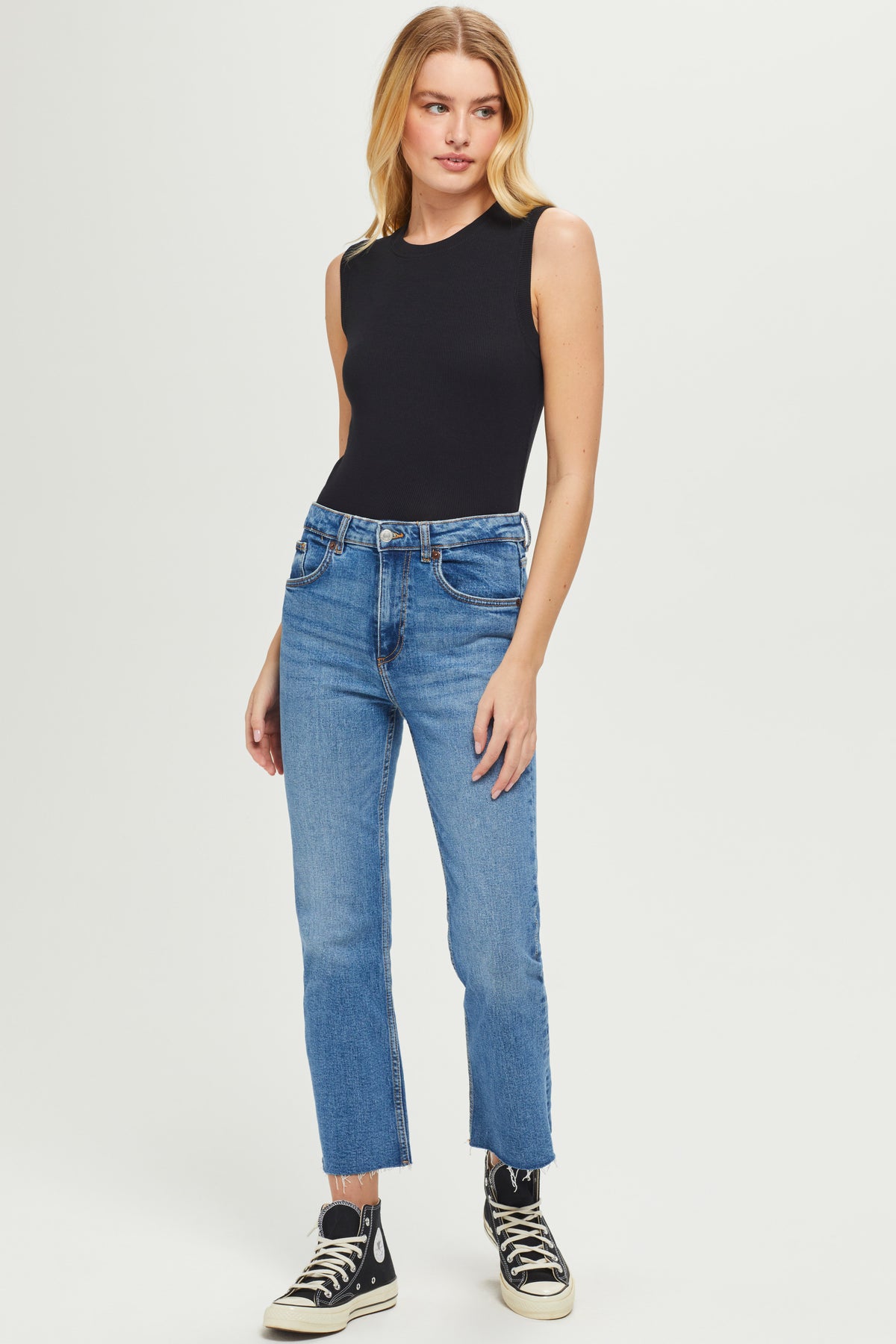 Ribbed Sleeveless Tee - Goldie LeWinter #color_black