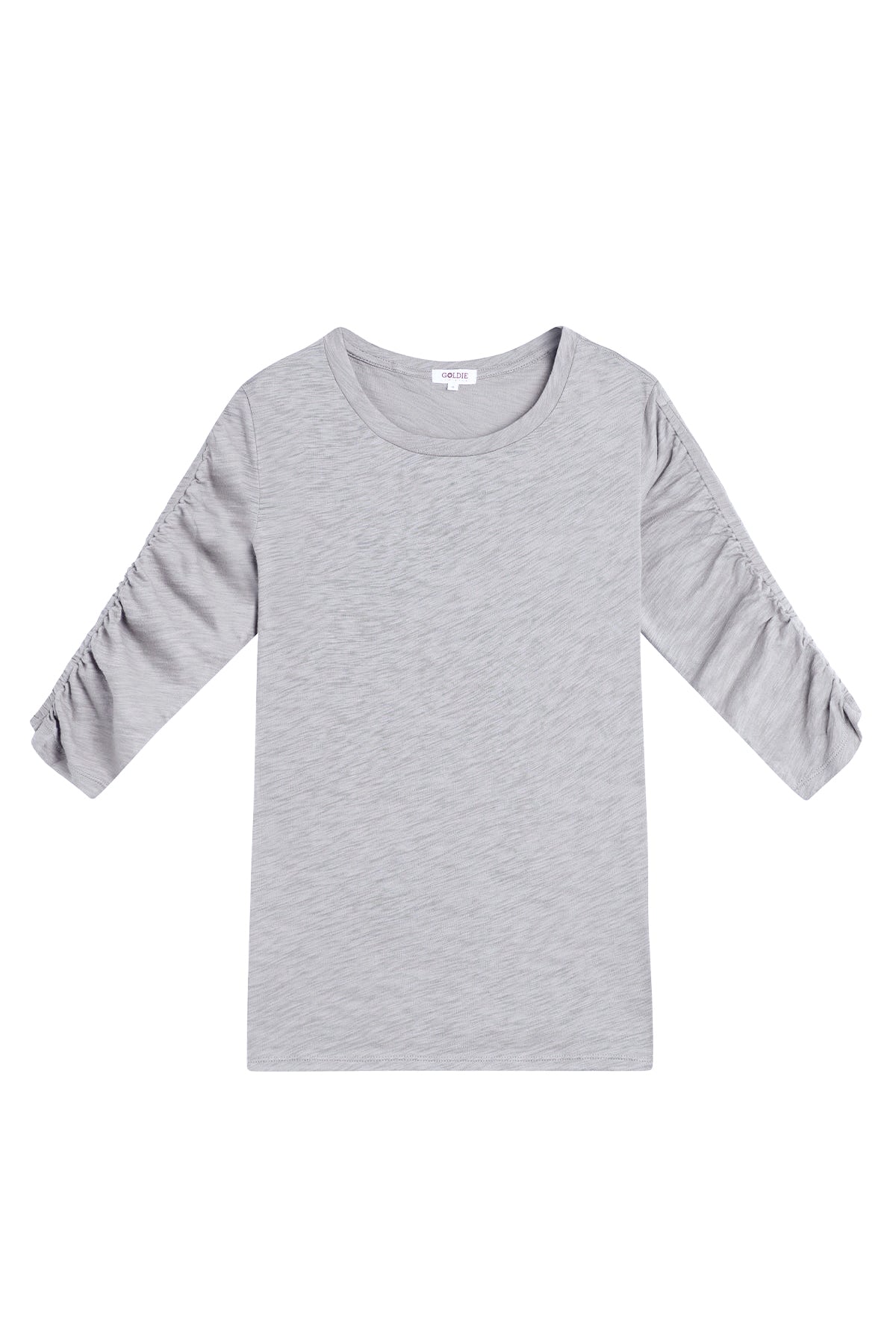 Ruched Half Sleeve Tee - Goldie LeWinter #color_gray heather