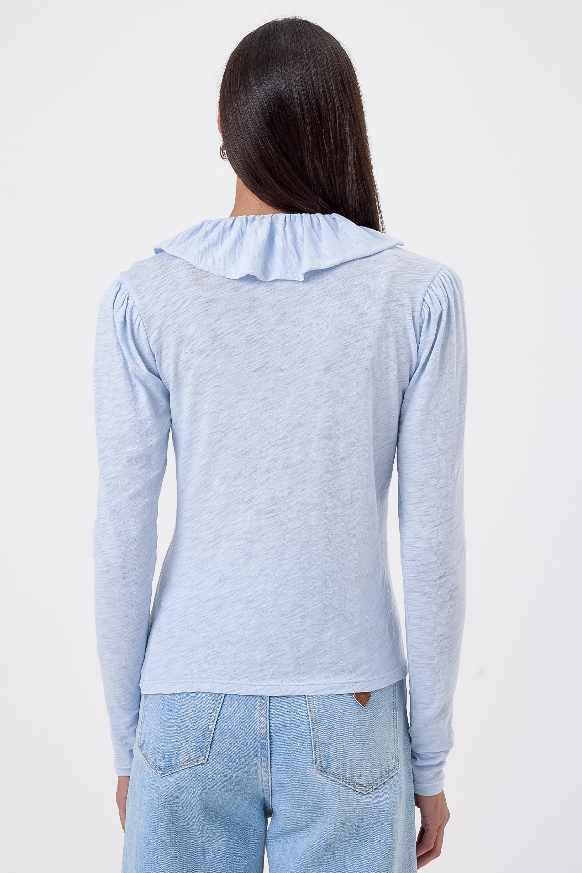 Ariana Ruffle Shirt - Goldie LeWinter #color_bluebell - limited edition
