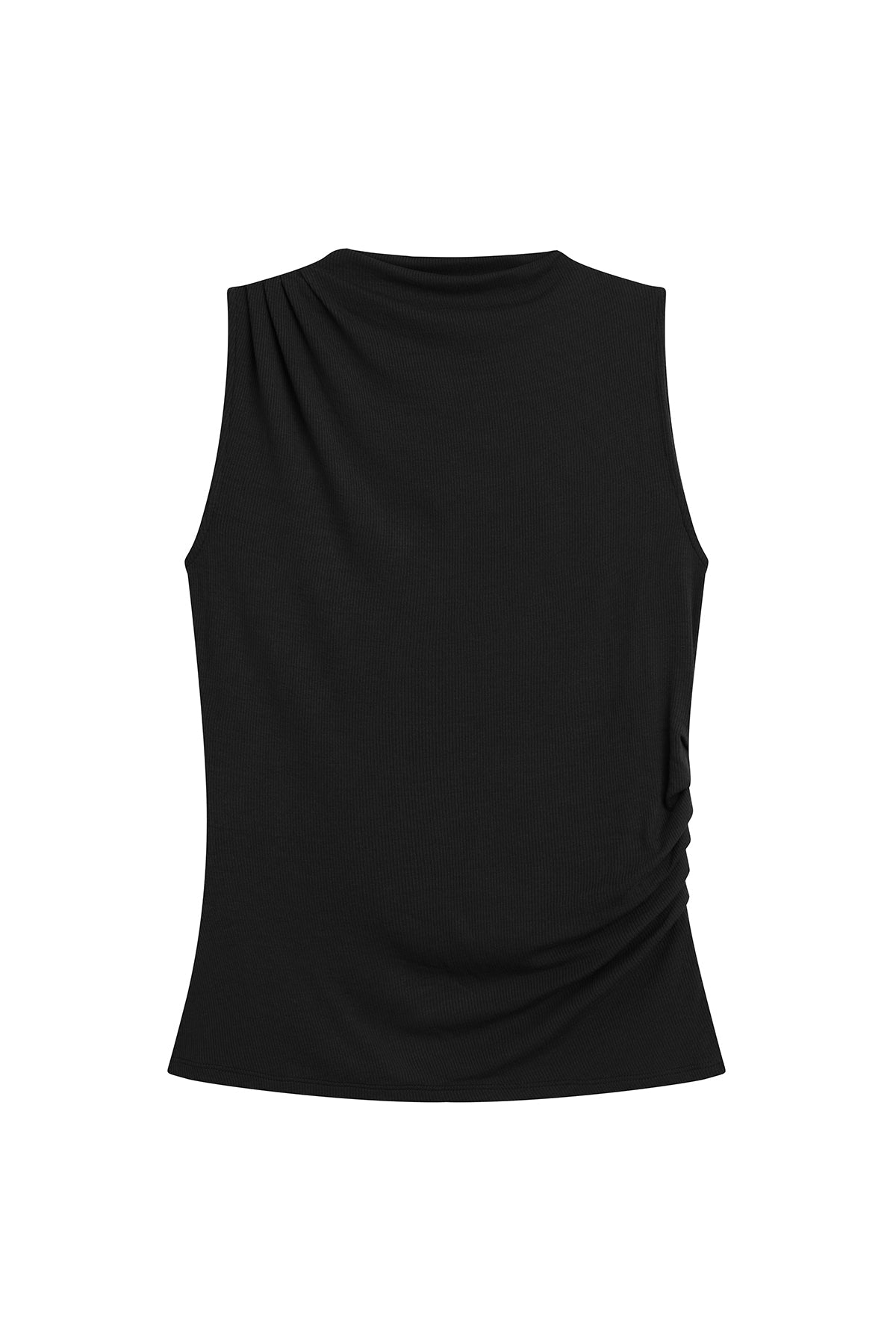 Athena Ribbed Draped Shell - Goldie LeWinter #color_black