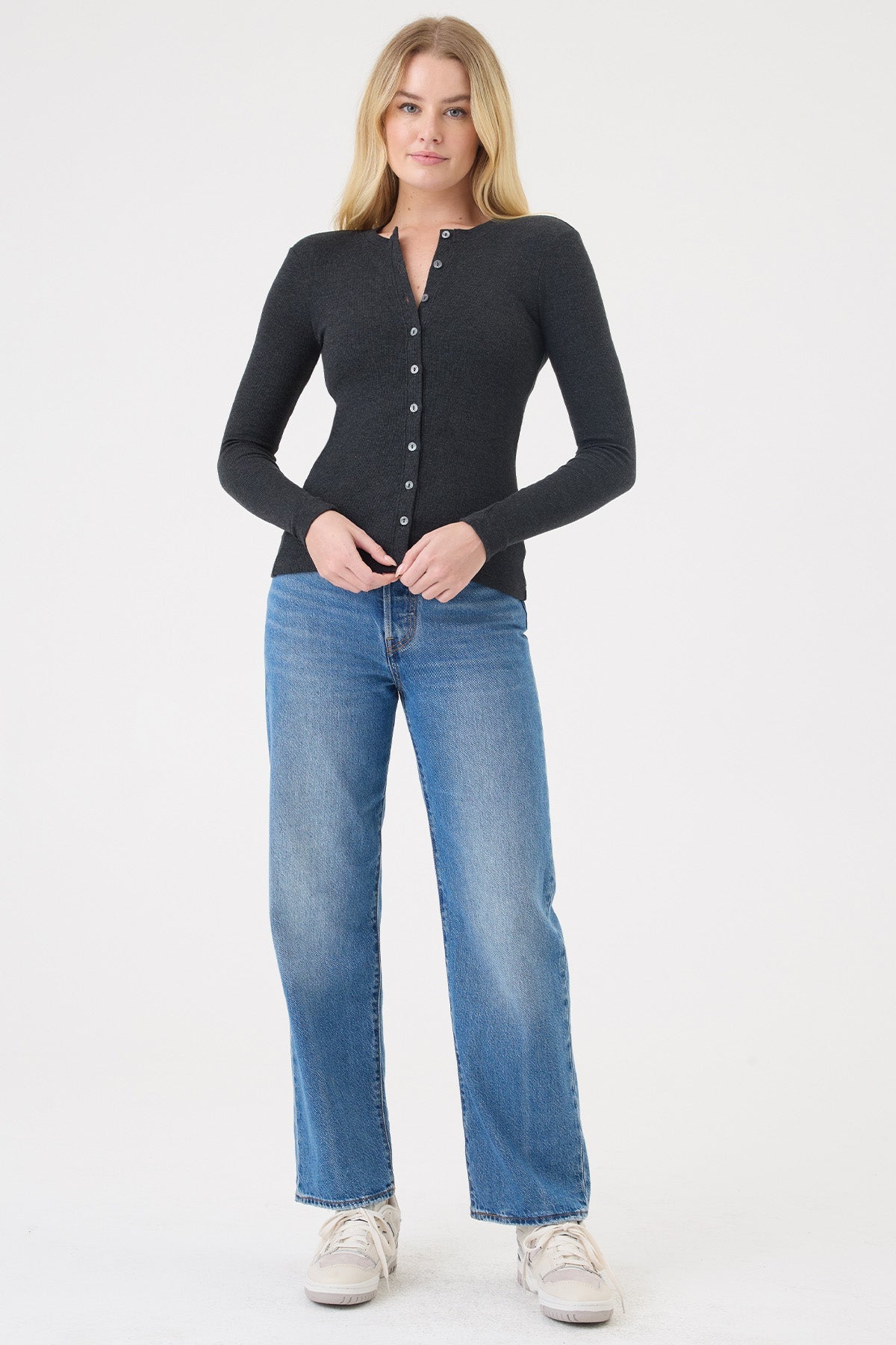 Audrey Cardigan - Goldie LeWinter #color_charcoal heather
