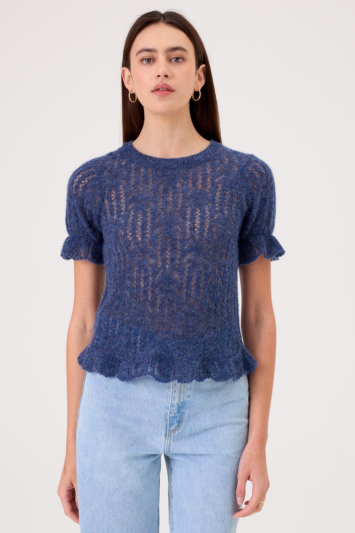 Aurora Puff Sleeve Sweater - Goldie LeWinter #color_denim multi