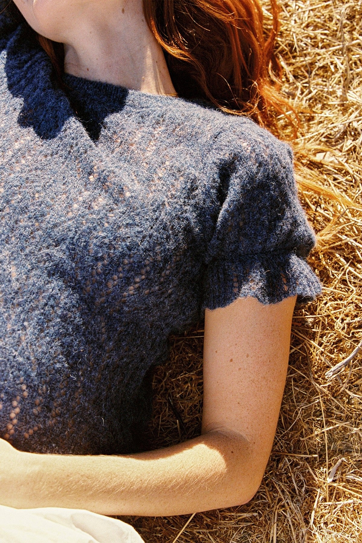 Aurora Puff Sleeve Sweater - Goldie LeWinter #color_denim multi