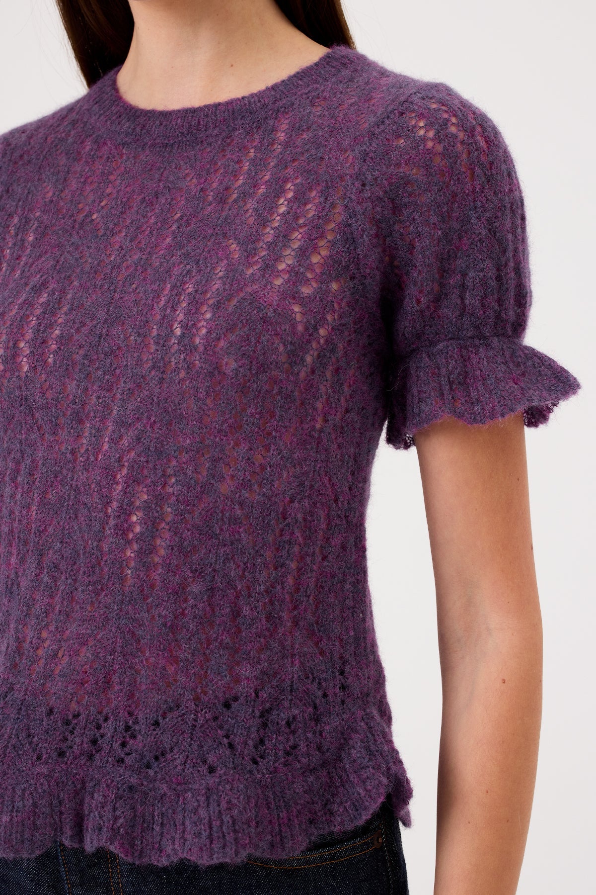 Aurora Puff Sleeve Sweater - Goldie LeWinter #color_violet multi