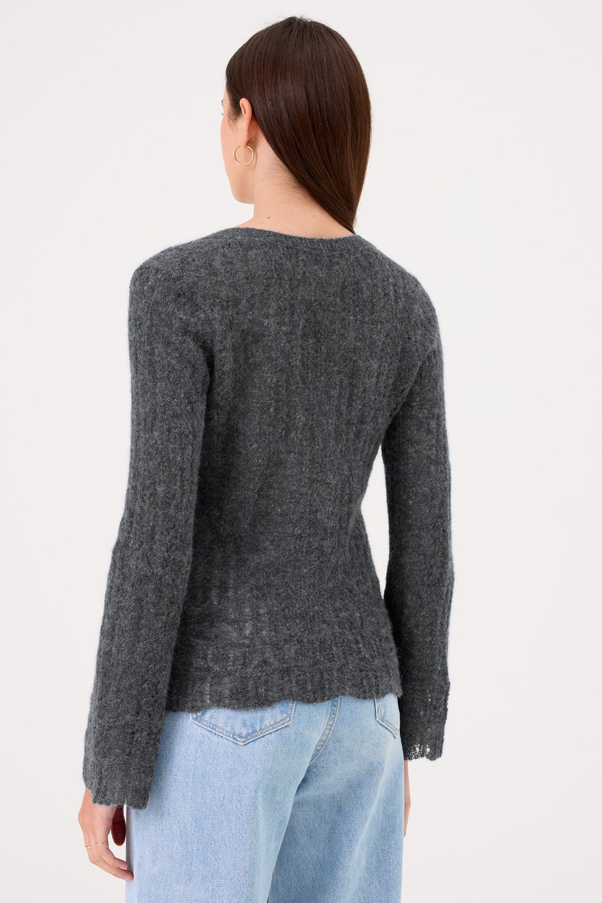 Aurora V Neck Sweater - Goldie LeWinter #color_charcoal heather