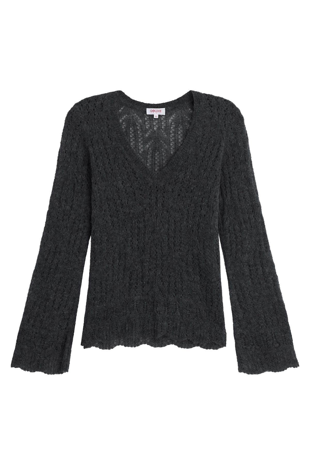 Aurora V Neck Sweater - Goldie LeWinter #color_charcoal heather