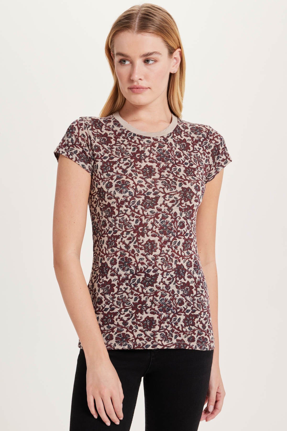 Autumn Bloom Ringer Tee - Goldie LeWinter