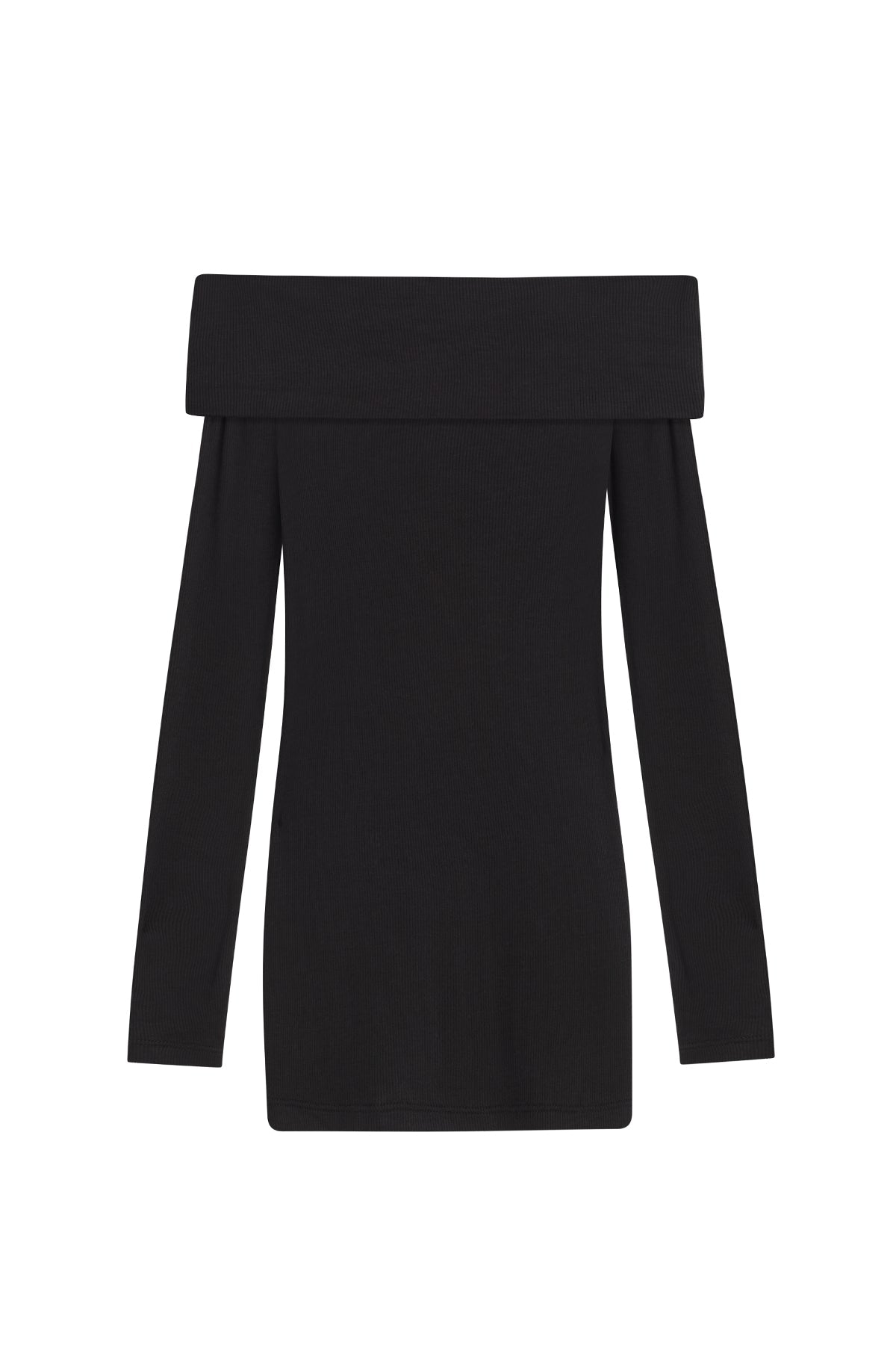Bardot Ribbed Top - Goldie LeWinter #color_black