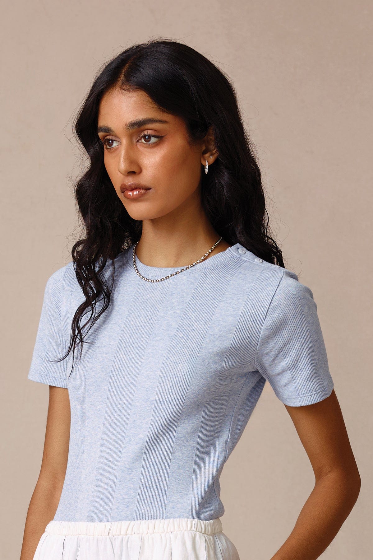 Beatrice Tee - Goldie LeWinter #color_blue heather