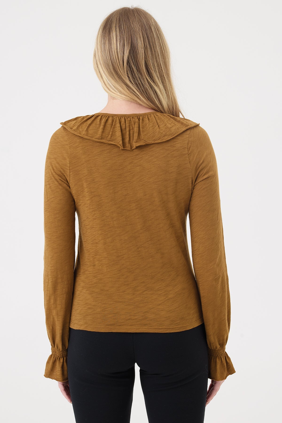 Bella Ruffle Top - Goldie LeWinter #color_bronze