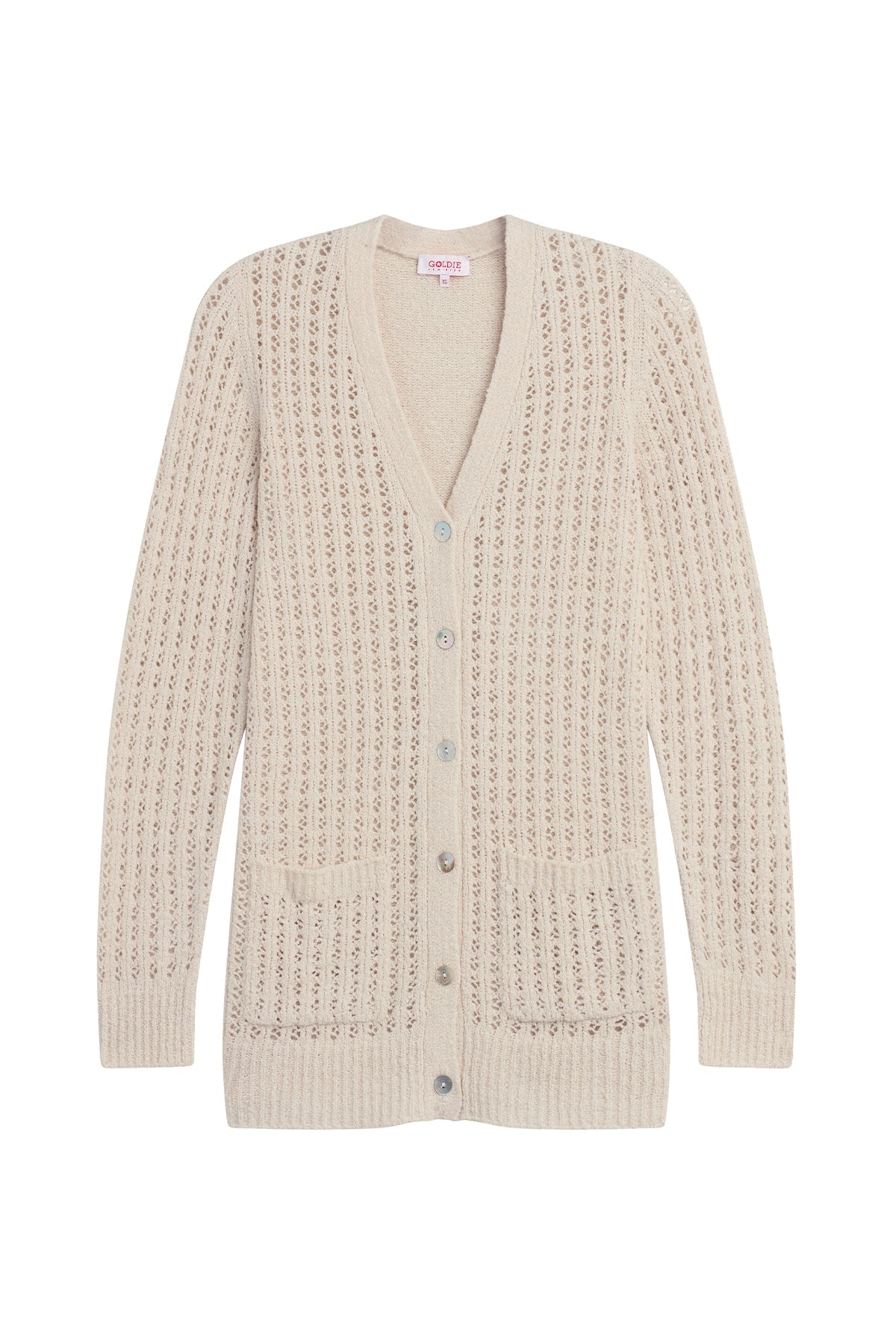 Blake Bouclé Cardigan - Goldie LeWinter #color_white sand