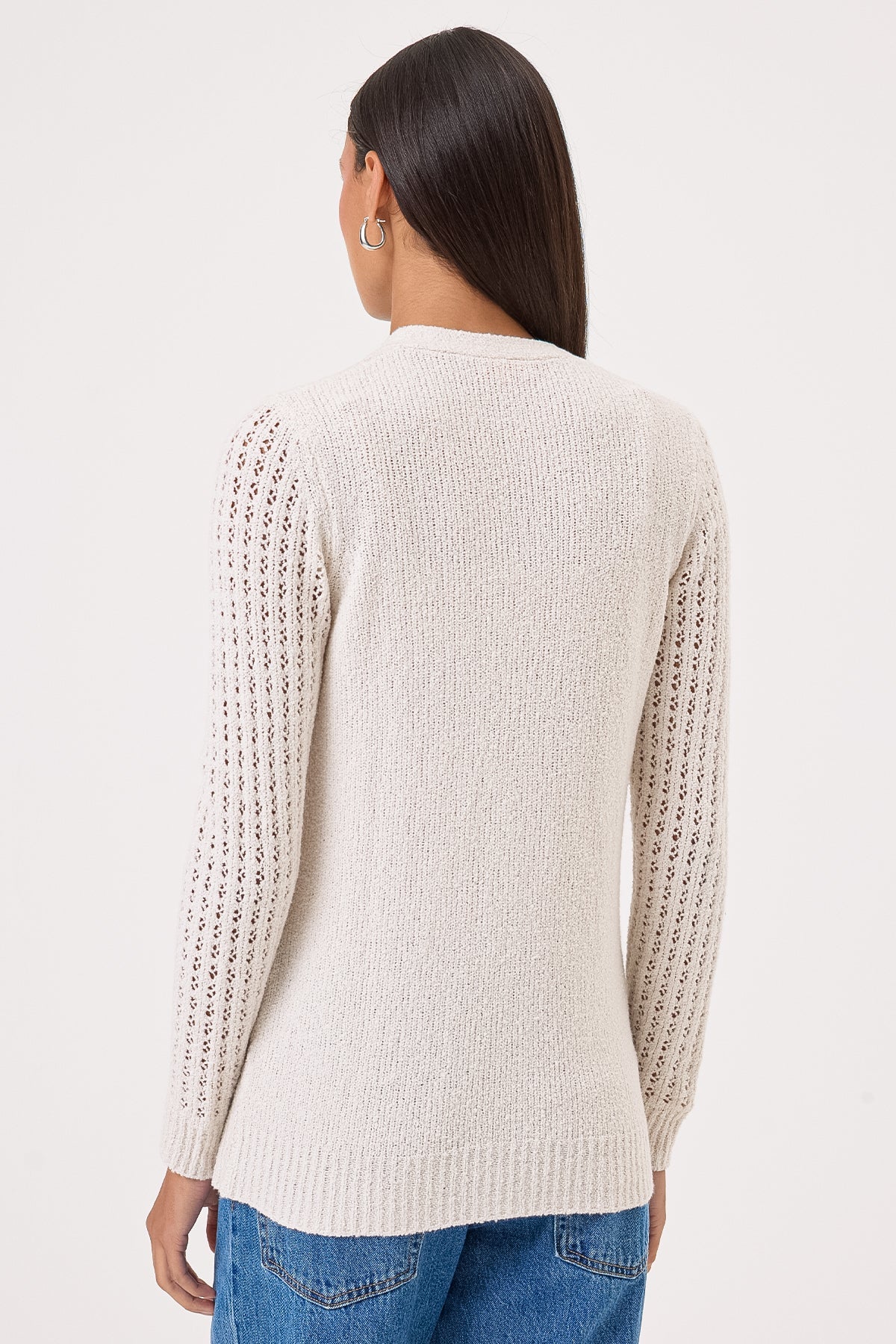 Blake Bouclé Cardigan - Goldie LeWinter #color_white sand