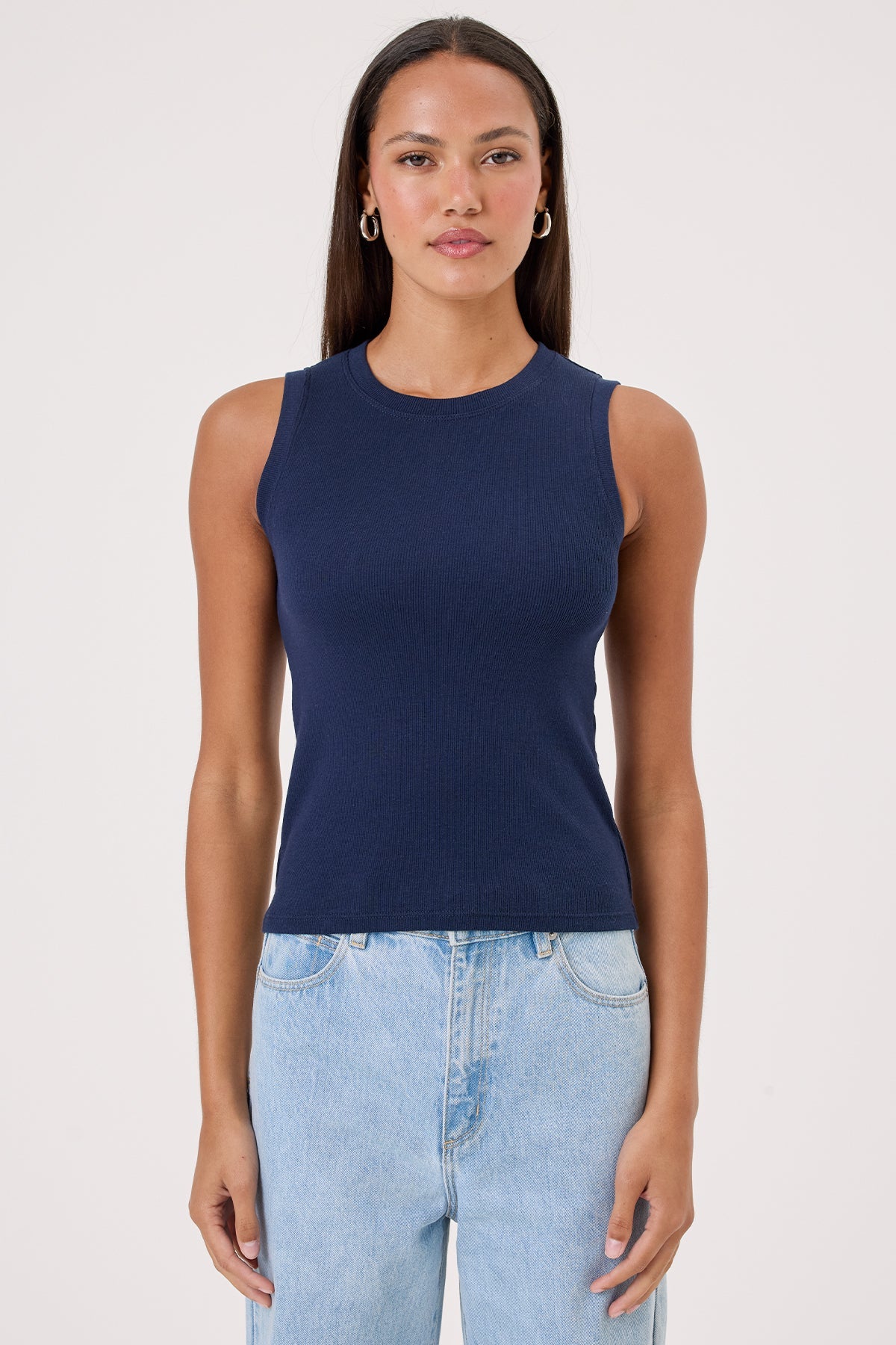 Brie Sleeveless Shell - Goldie LeWinter #color_navy