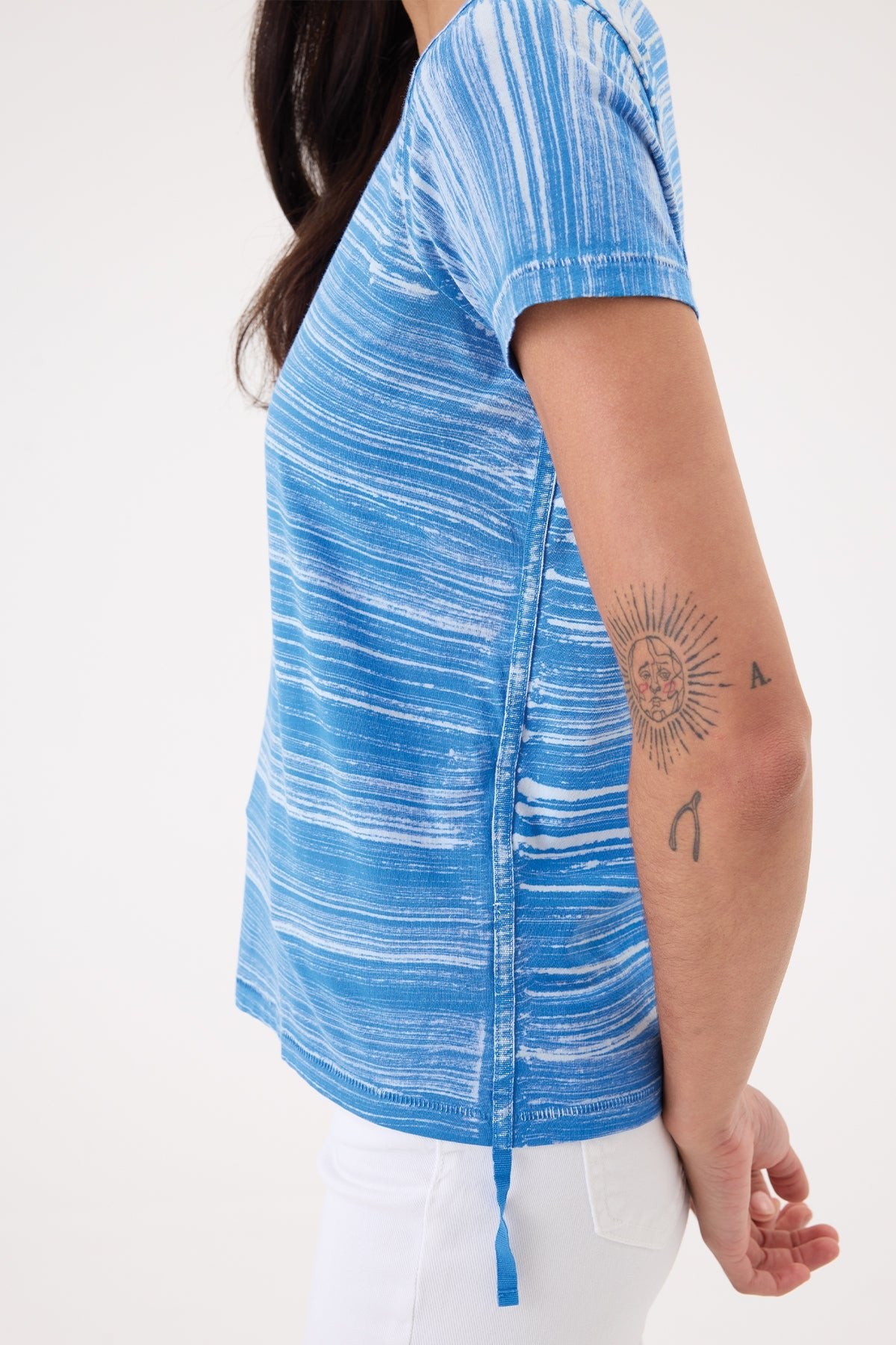 Cabana Stripe Boy Tee - Goldie LeWinter #color_sea - limited edition