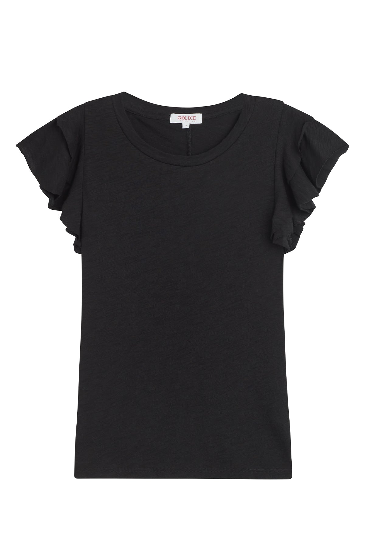 Celeste Ruffle Sleeve Tee - Goldie LeWinter #color_black