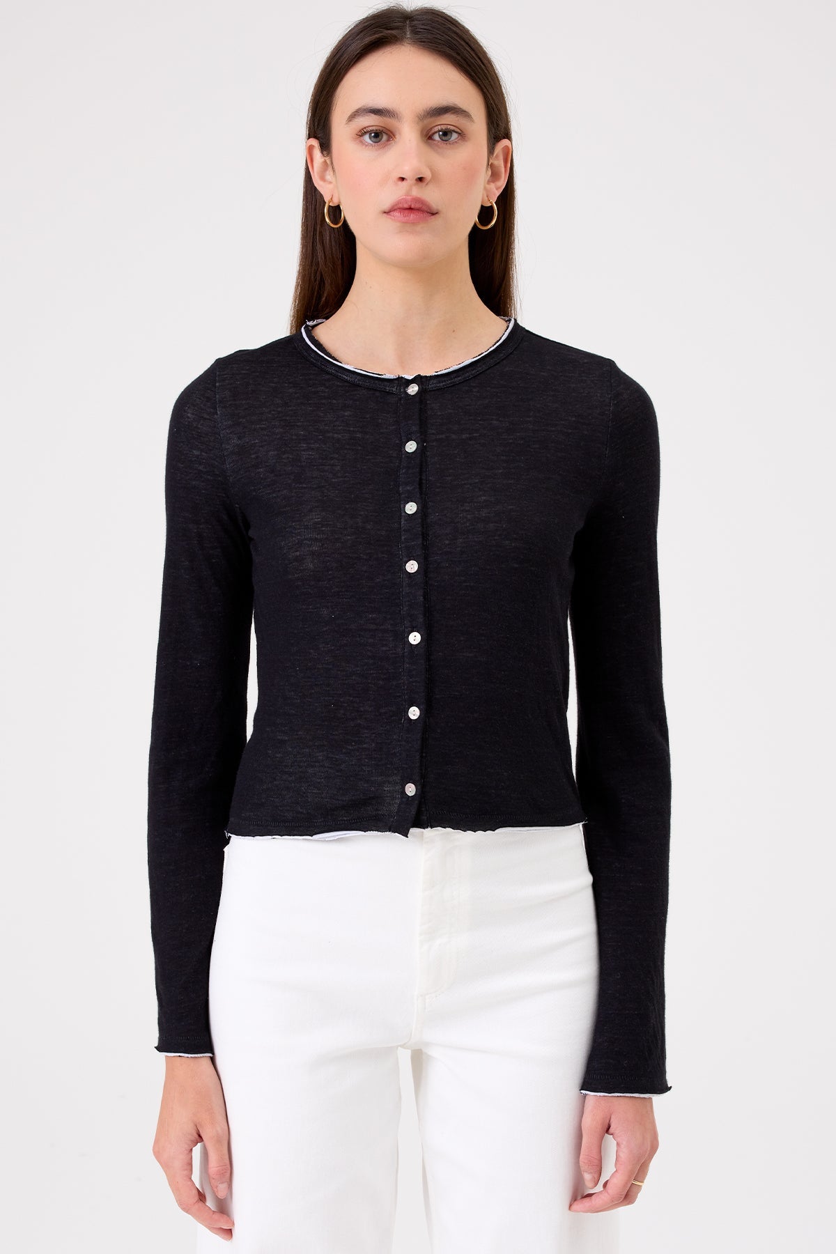 Chloe Cardigan - Goldie LeWinter #color_black / white