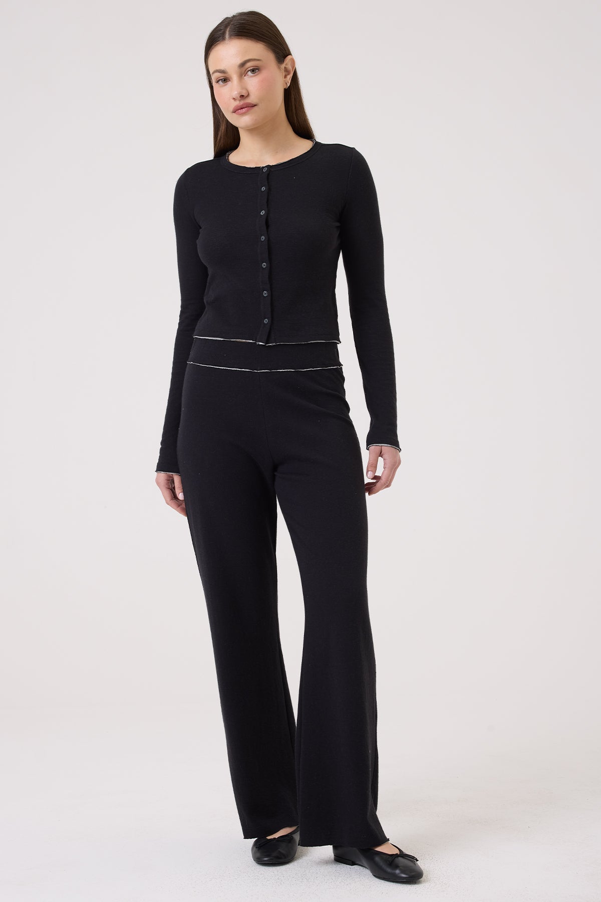 Chloe Cardigan - Goldie LeWinter #color_black / gray heather