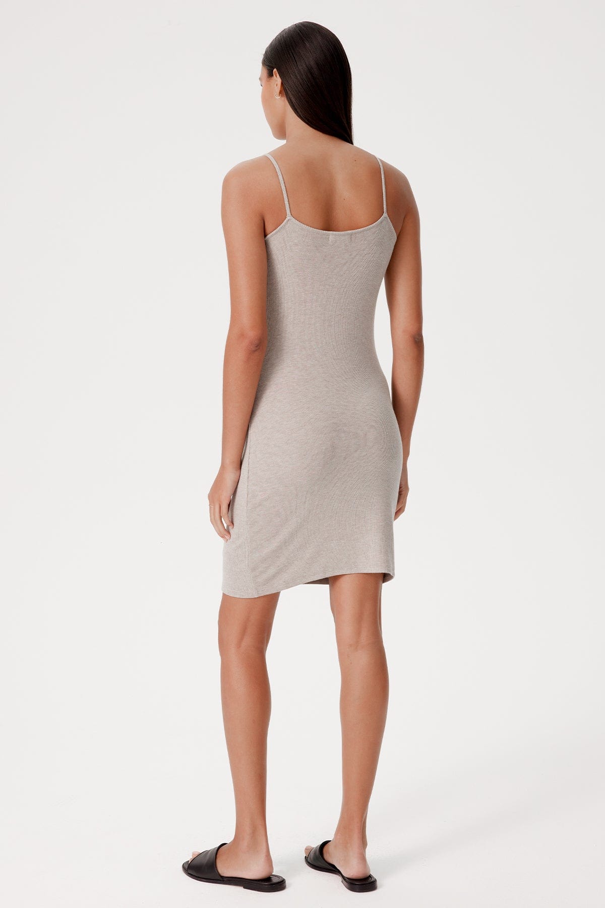 Claire Ribbed Minidress - Goldie LeWinter #color_taupe heather