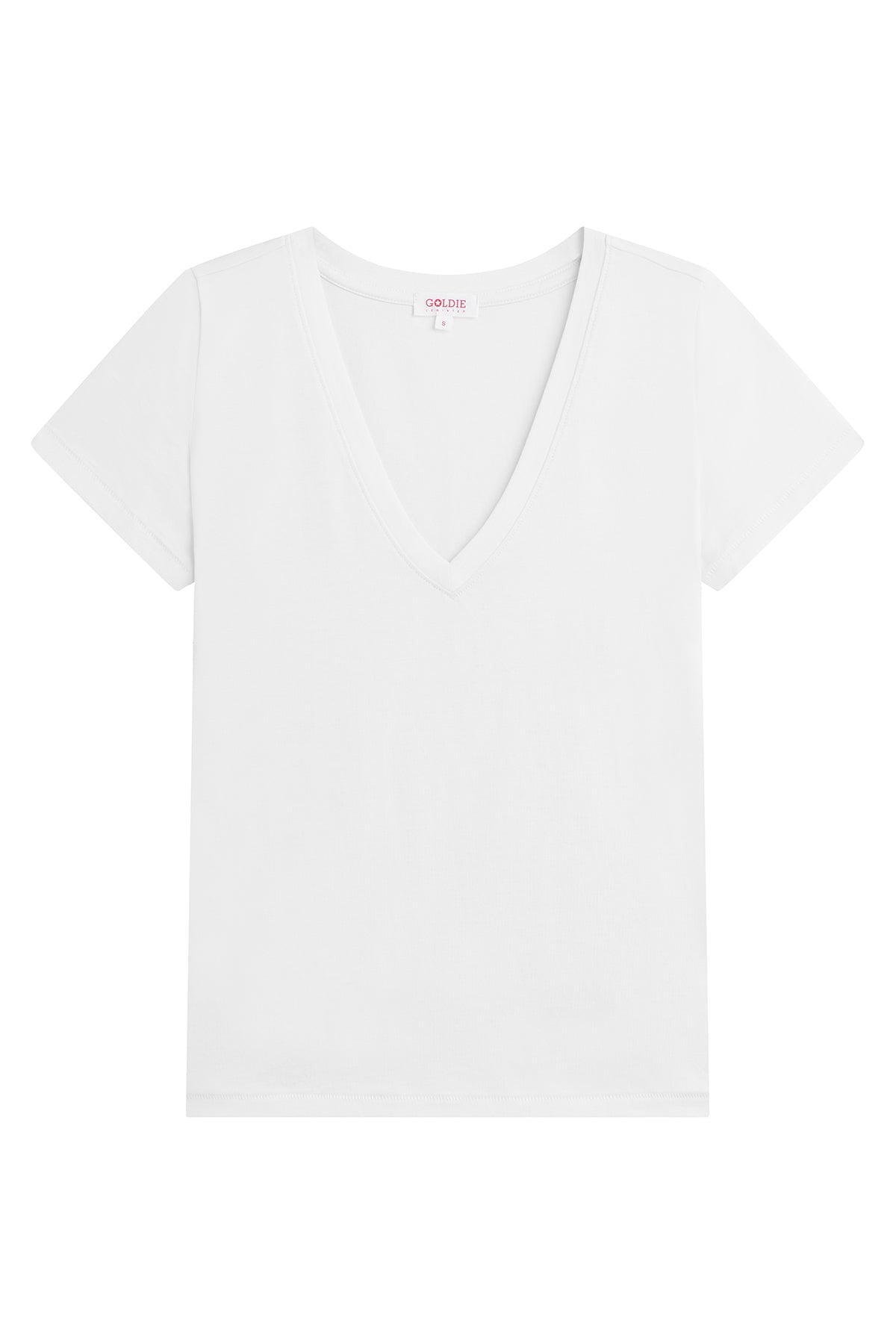 Cleo V Neck Tee - Goldie LeWinter #color_white