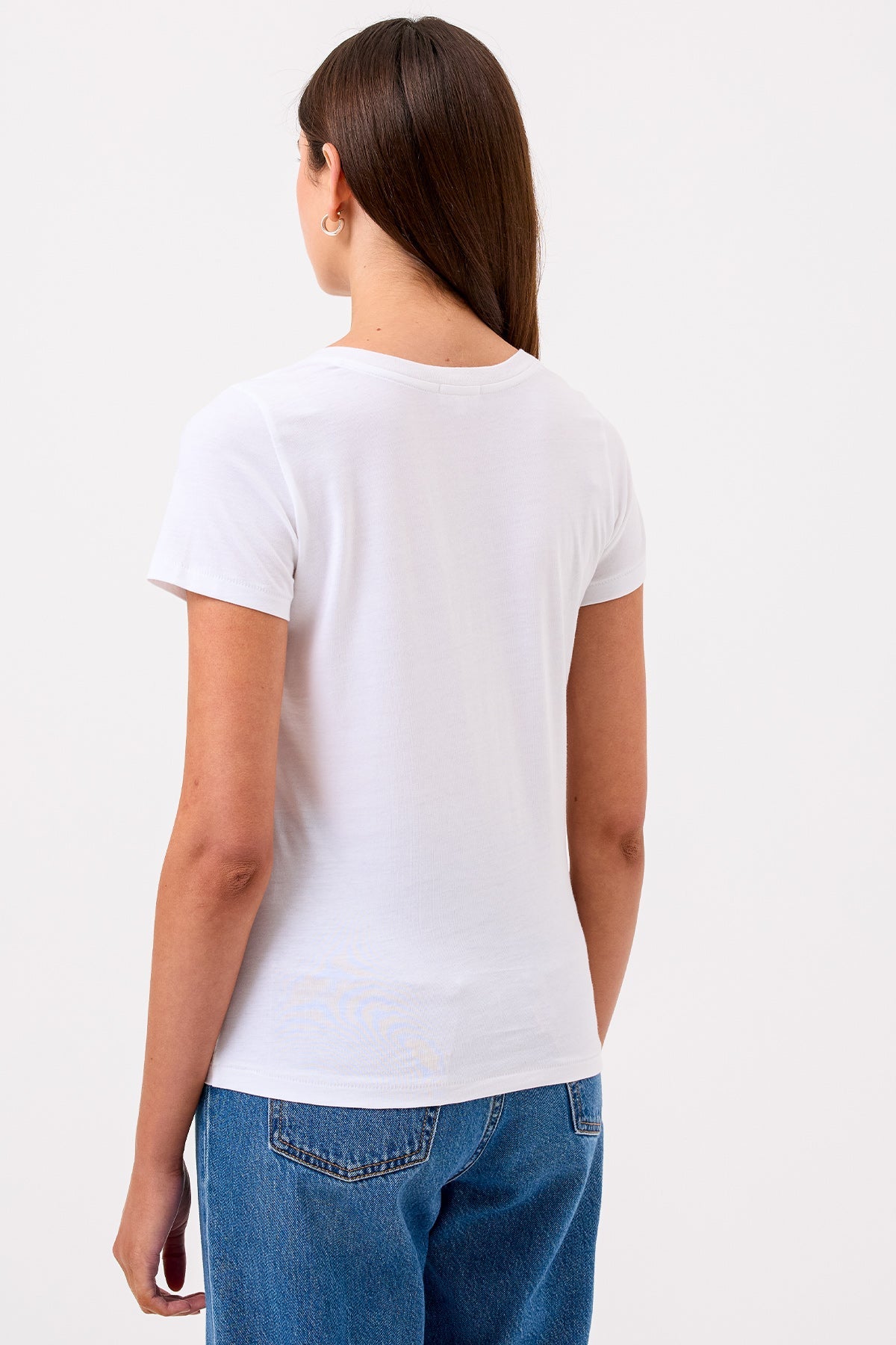 Cleo V Neck Tee - Goldie LeWinter #color_white
