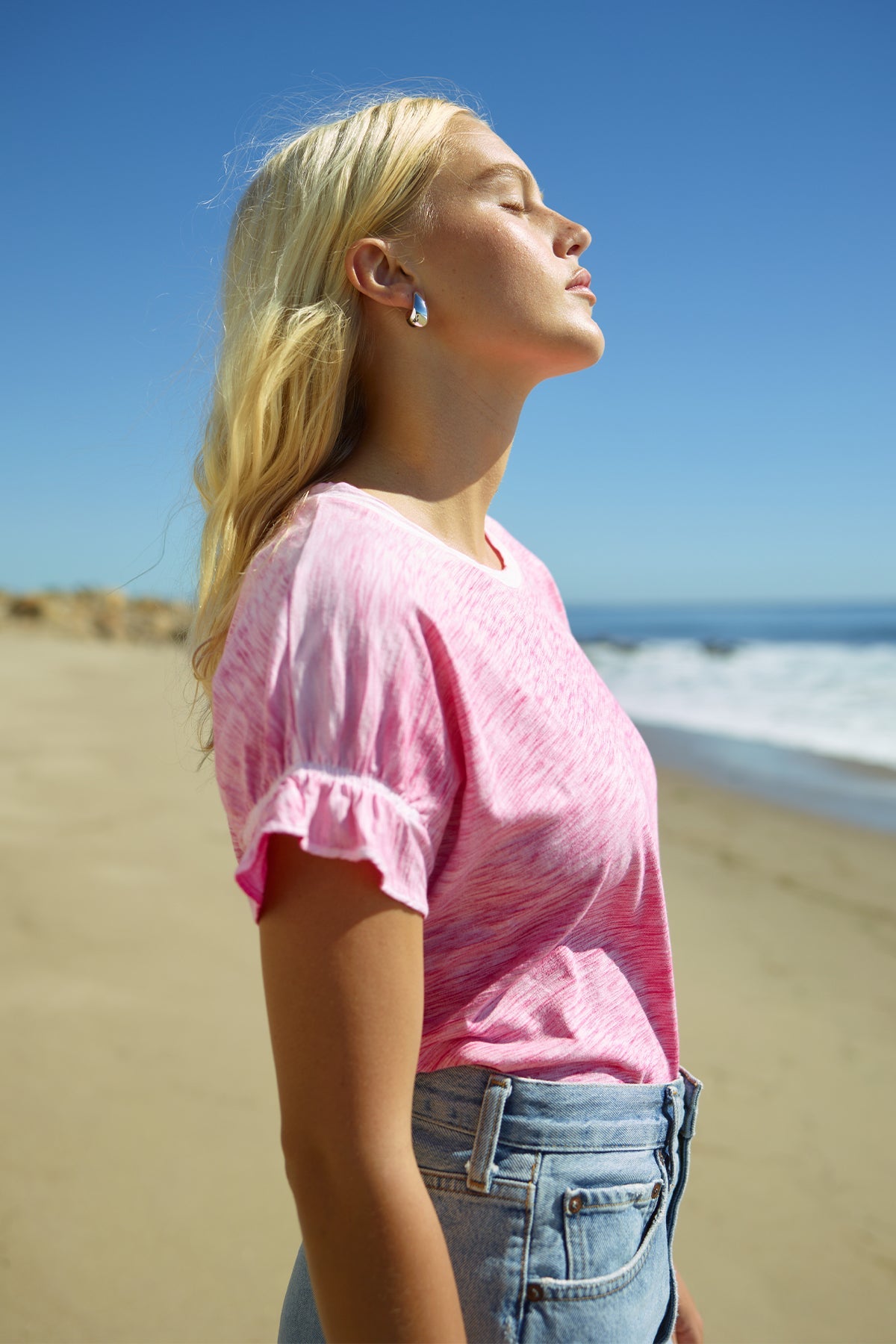 Coastal Sunwash Puff & Ruffle Sleeve Tee