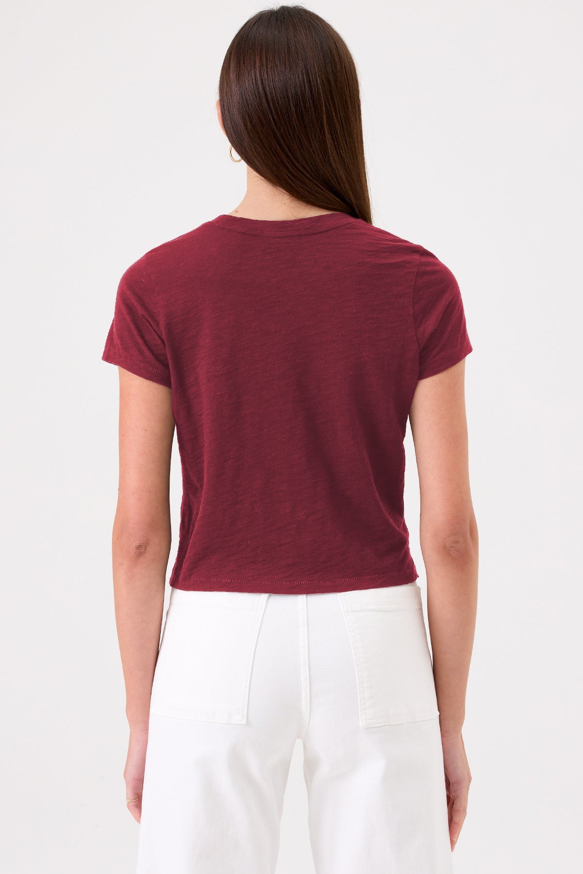 Cropped Boy Tee - Goldie LeWinter #color_bordeaux - limited edition