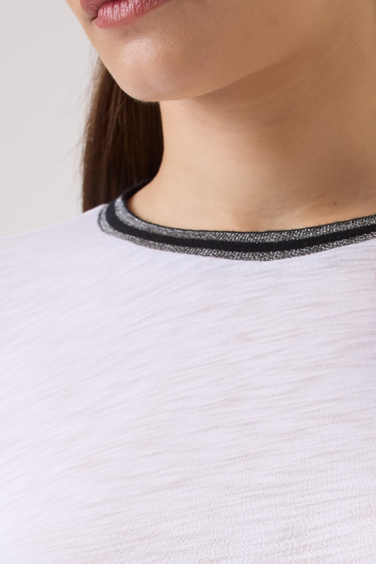 Daylight Shimmer Tipped Ringer Top