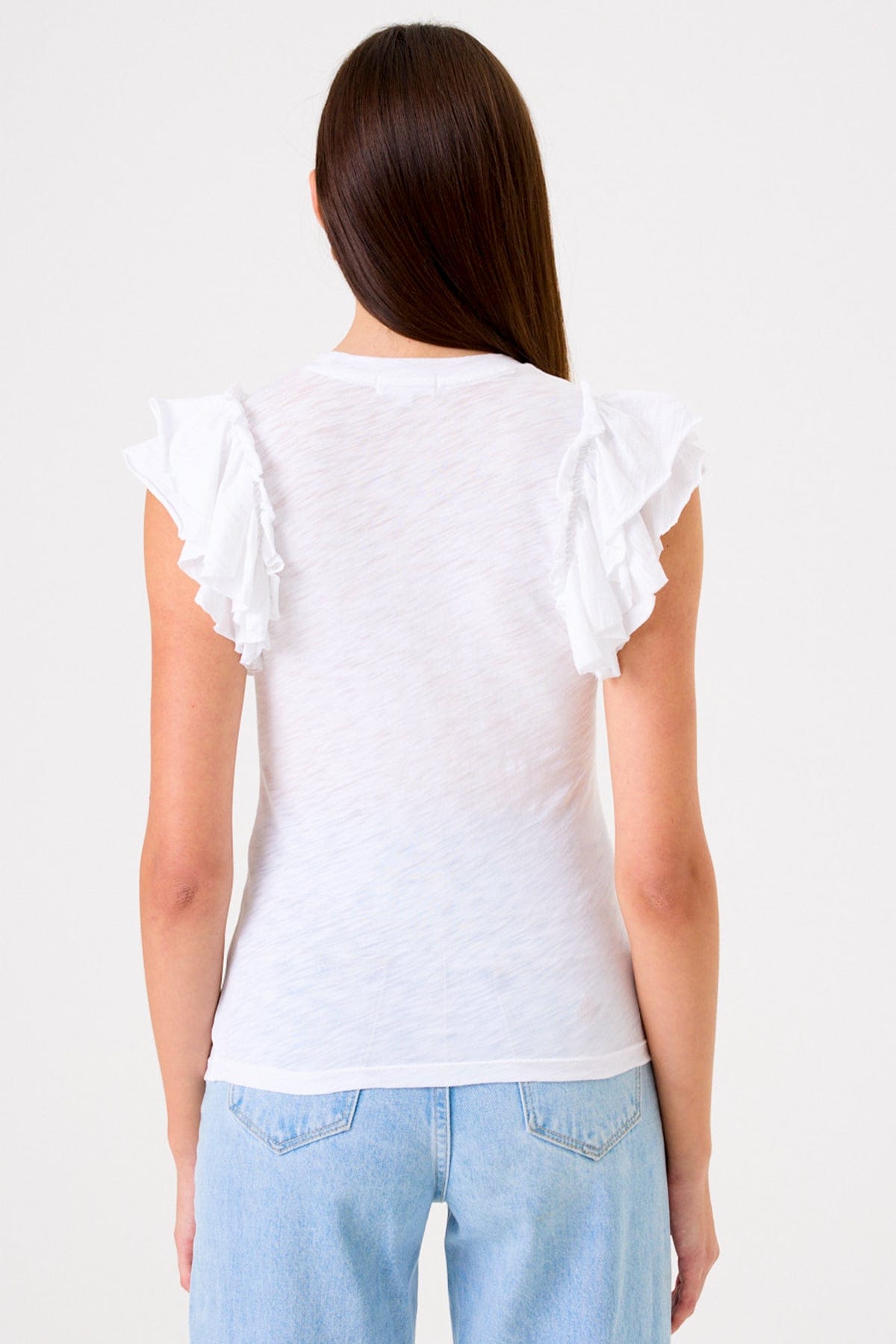 Double Ruffle Shell - Goldie LeWinter #color_white