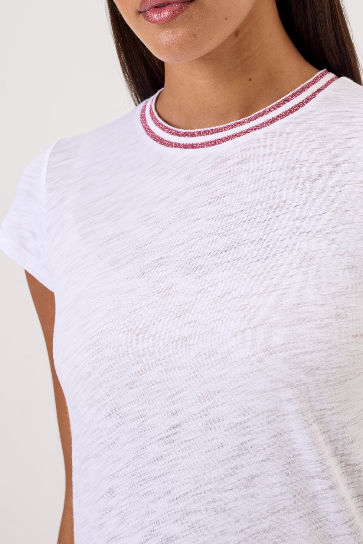 Double Shimmer Tipped Ringer Tee