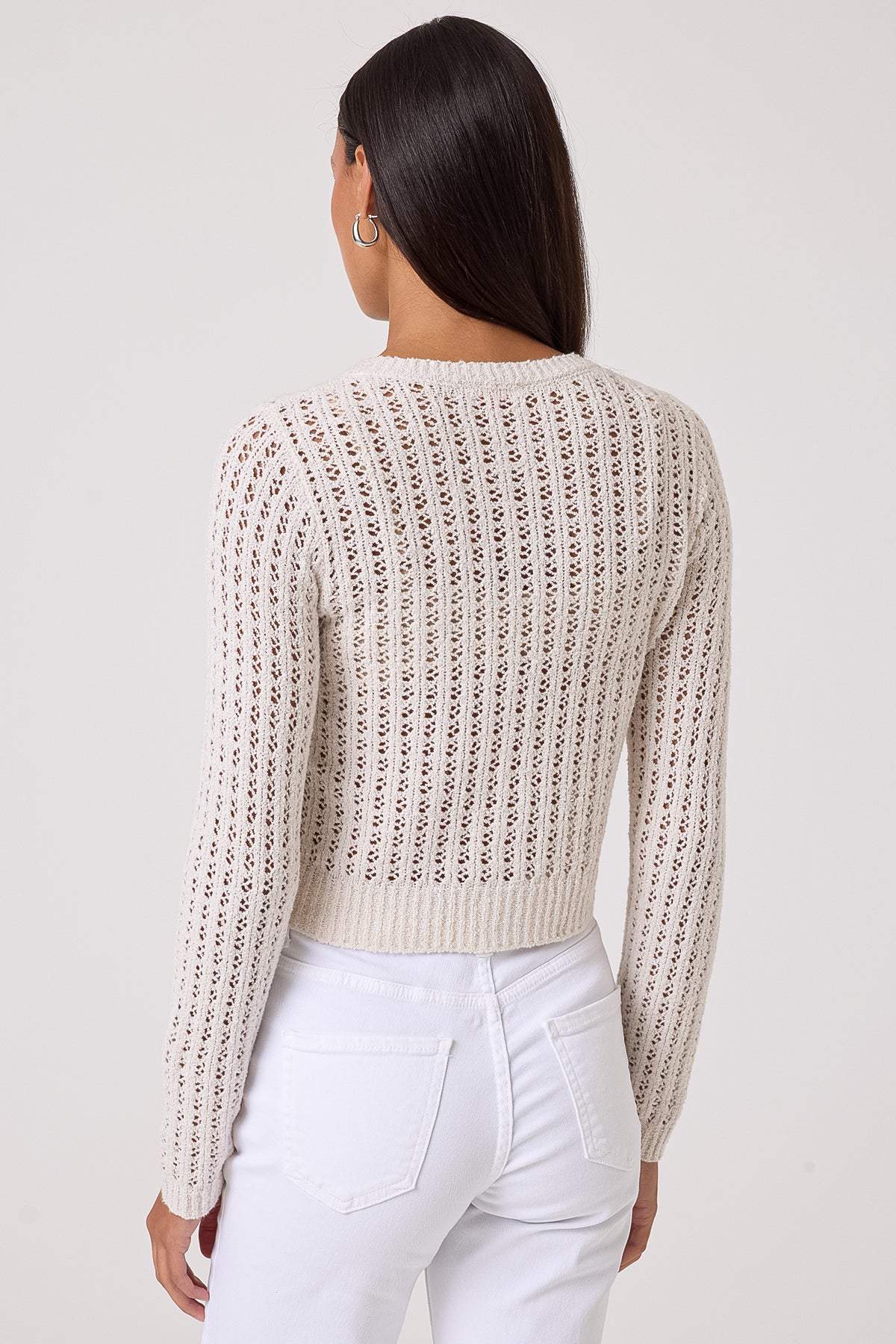 Elise Bouclé Cardigan - Goldie LeWinter #color_white sand