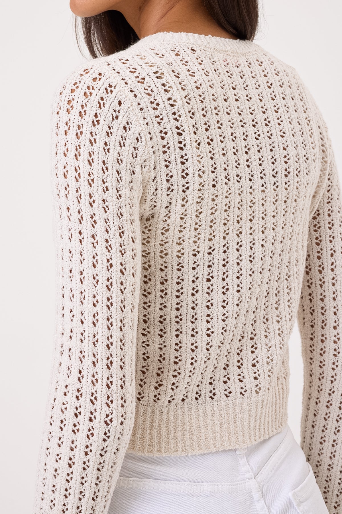 Elise Bouclé Cardigan - Goldie LeWinter #color_white sand