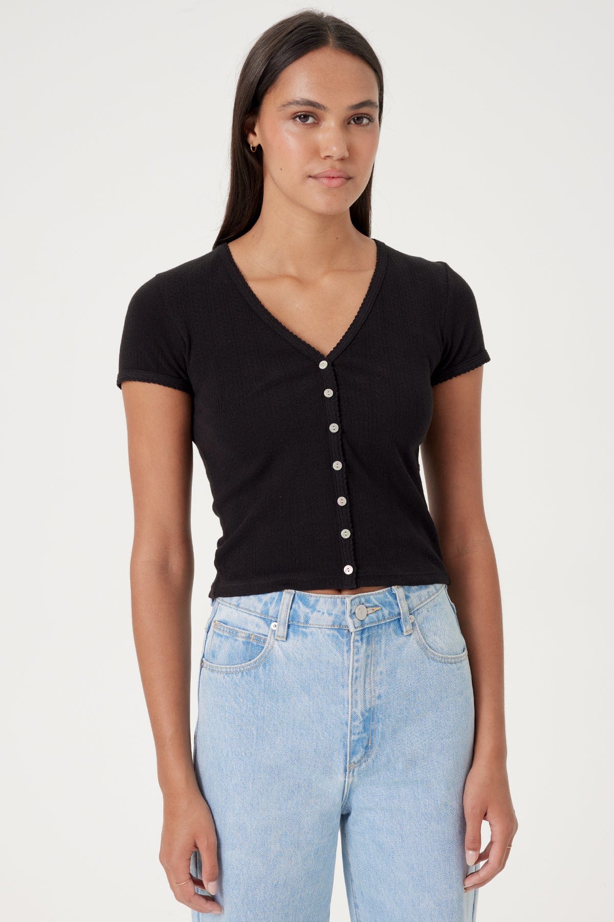Ellie Cropped Cardigan - Goldie LeWinter #color_black