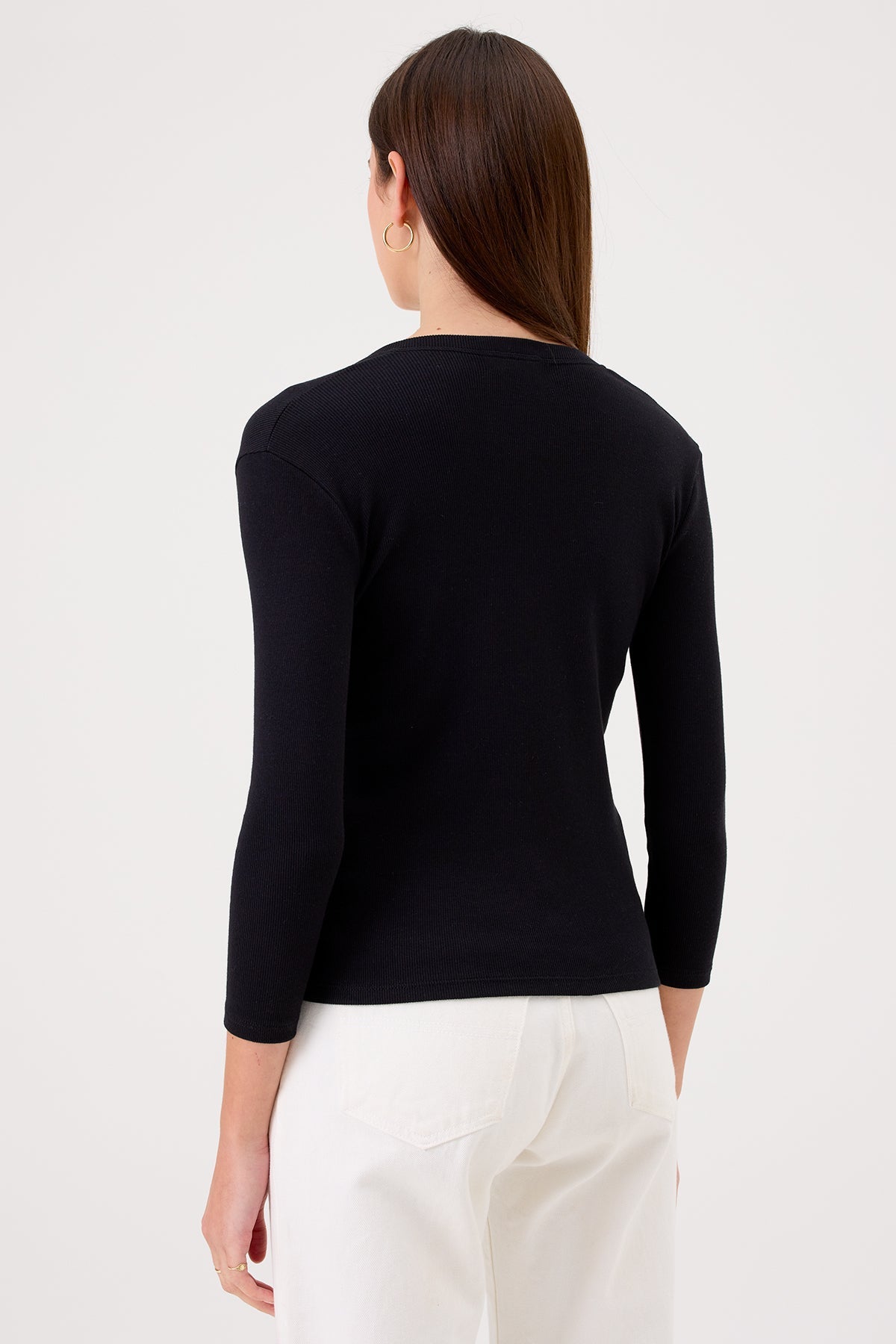 Emily V Neck Top - Goldie LeWinter #color_black