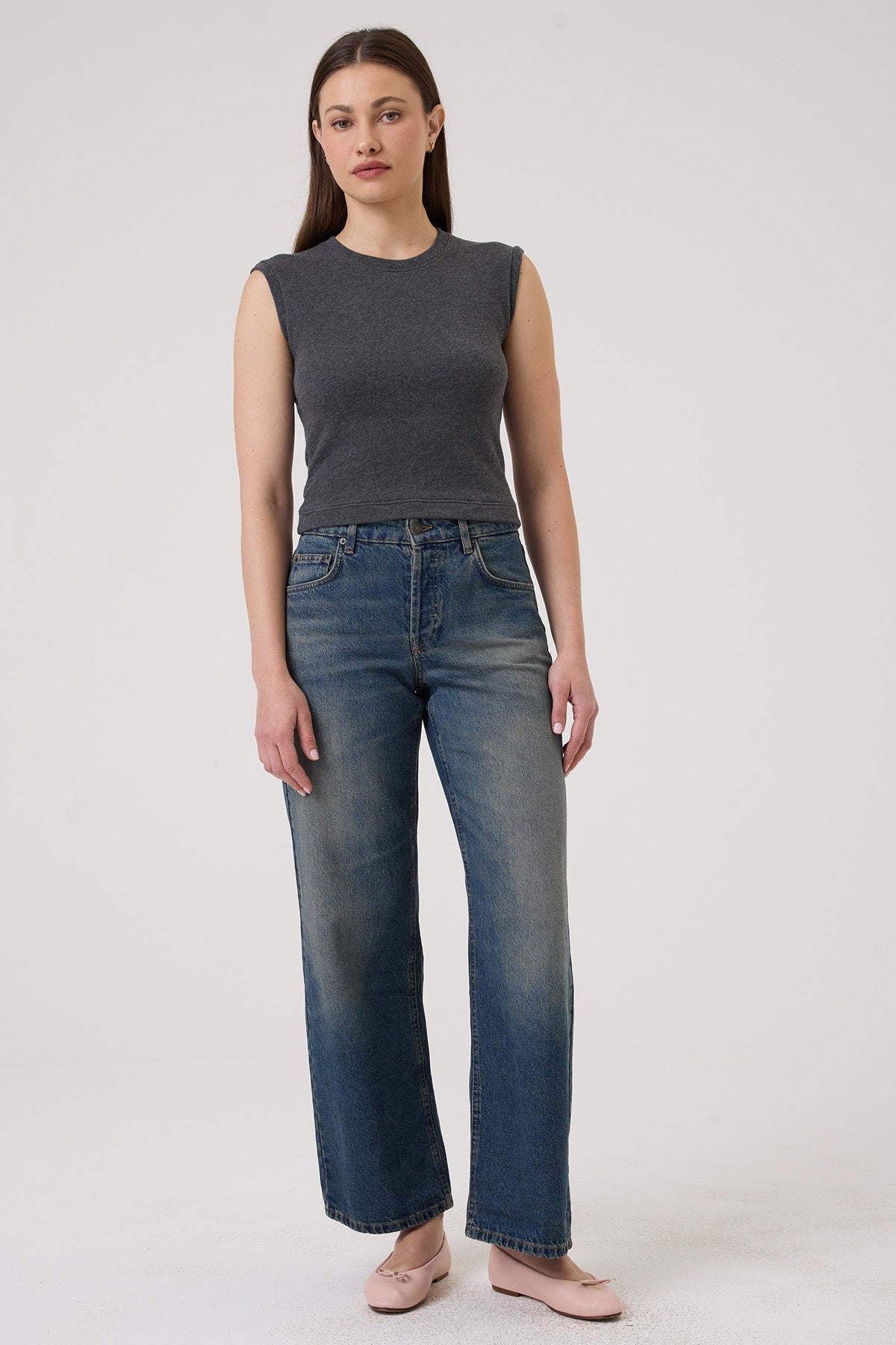 Endless Weekend Sleeveless Sweatshirt - Goldie LeWinter #color_charcoal heather
