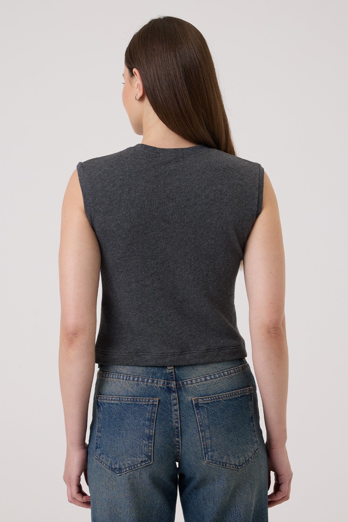 Endless Weekend Sleeveless Sweatshirt - Goldie LeWinter #color_charcoal heather
