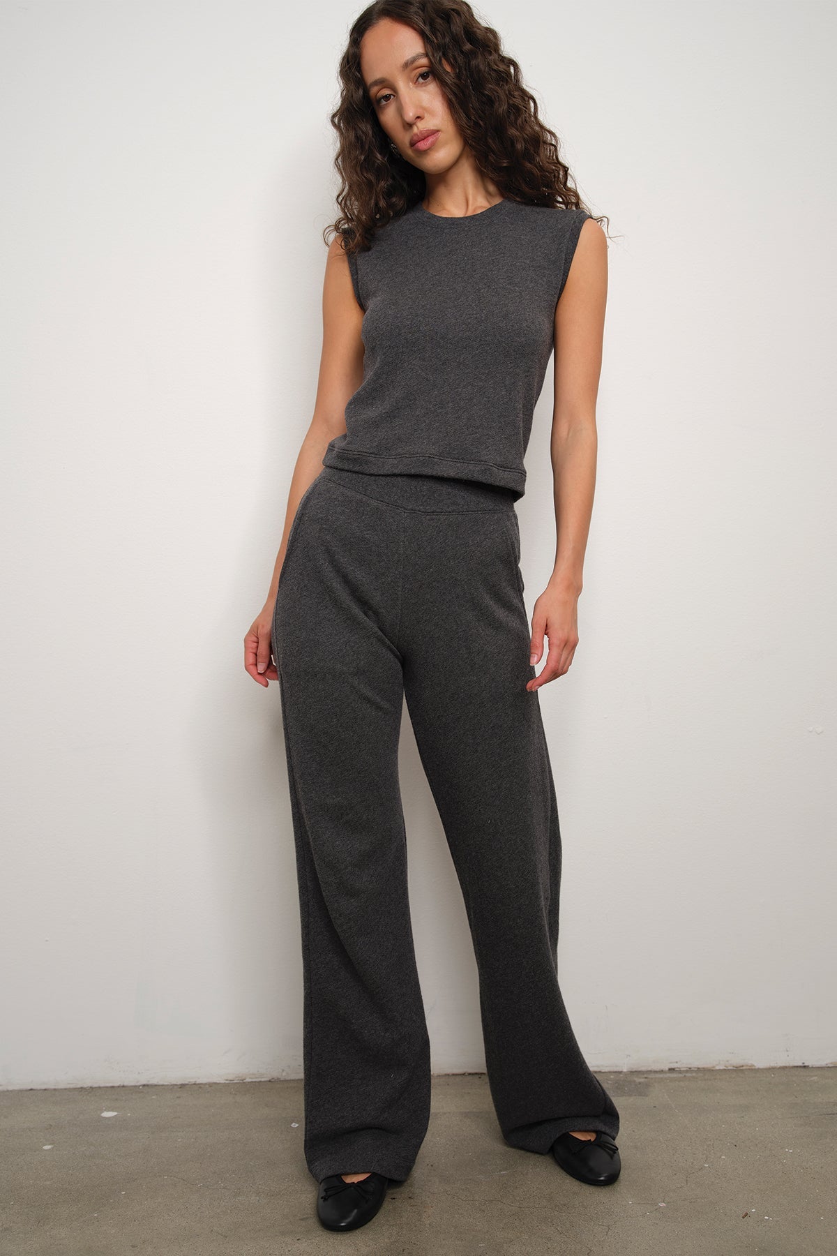 Endless Weekend Sleeveless Sweatshirt - Goldie LeWinter #color_charcoal heather