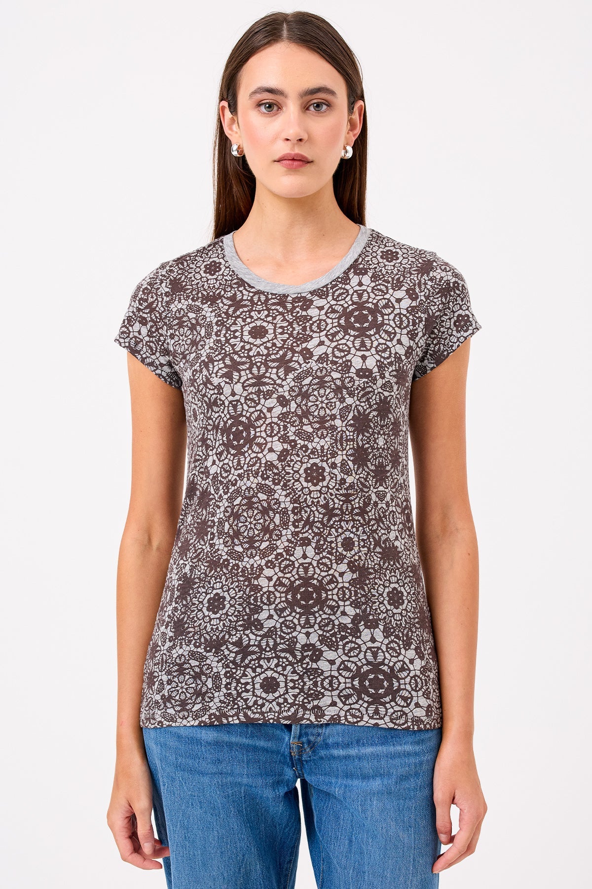 Eternity Ringer Tee - Goldie LeWinter #color_gray heather