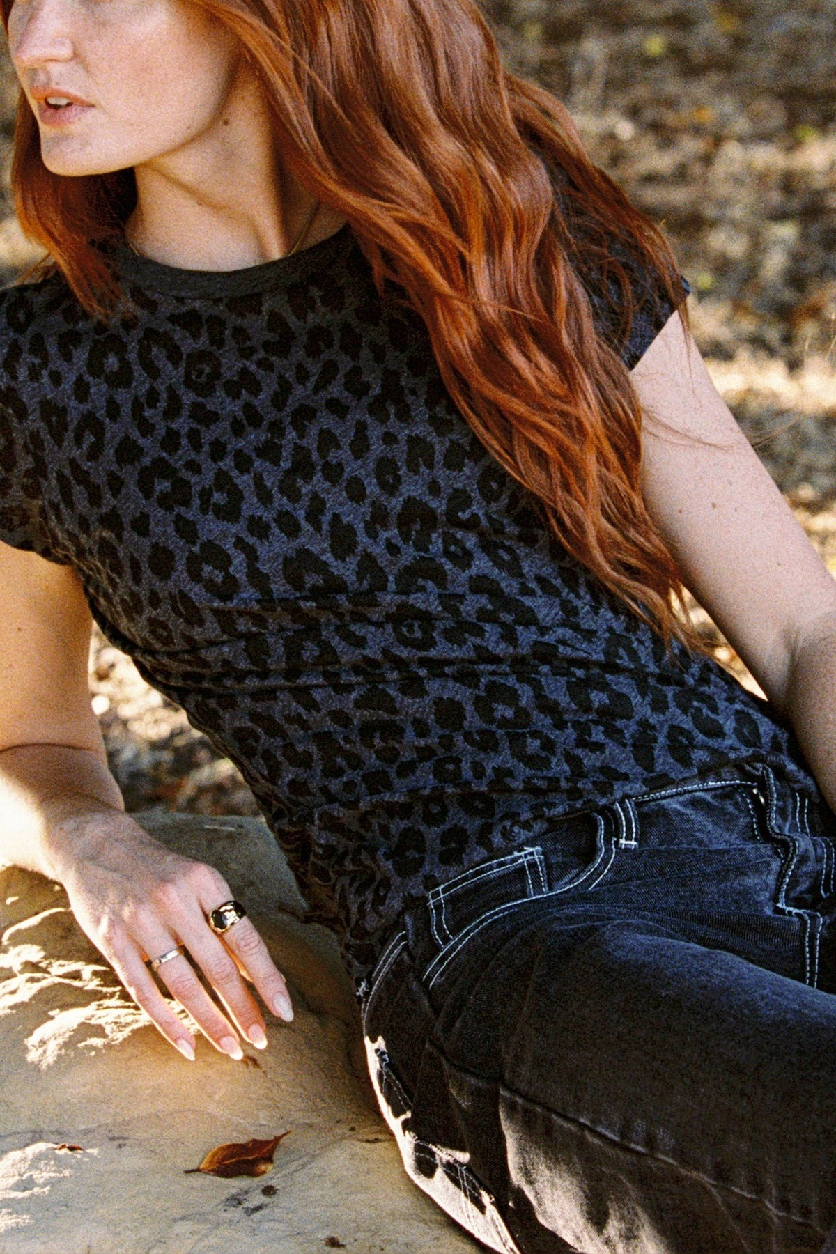 Fauve Ringer Tee - Goldie LeWinter #color_charcoal heather
