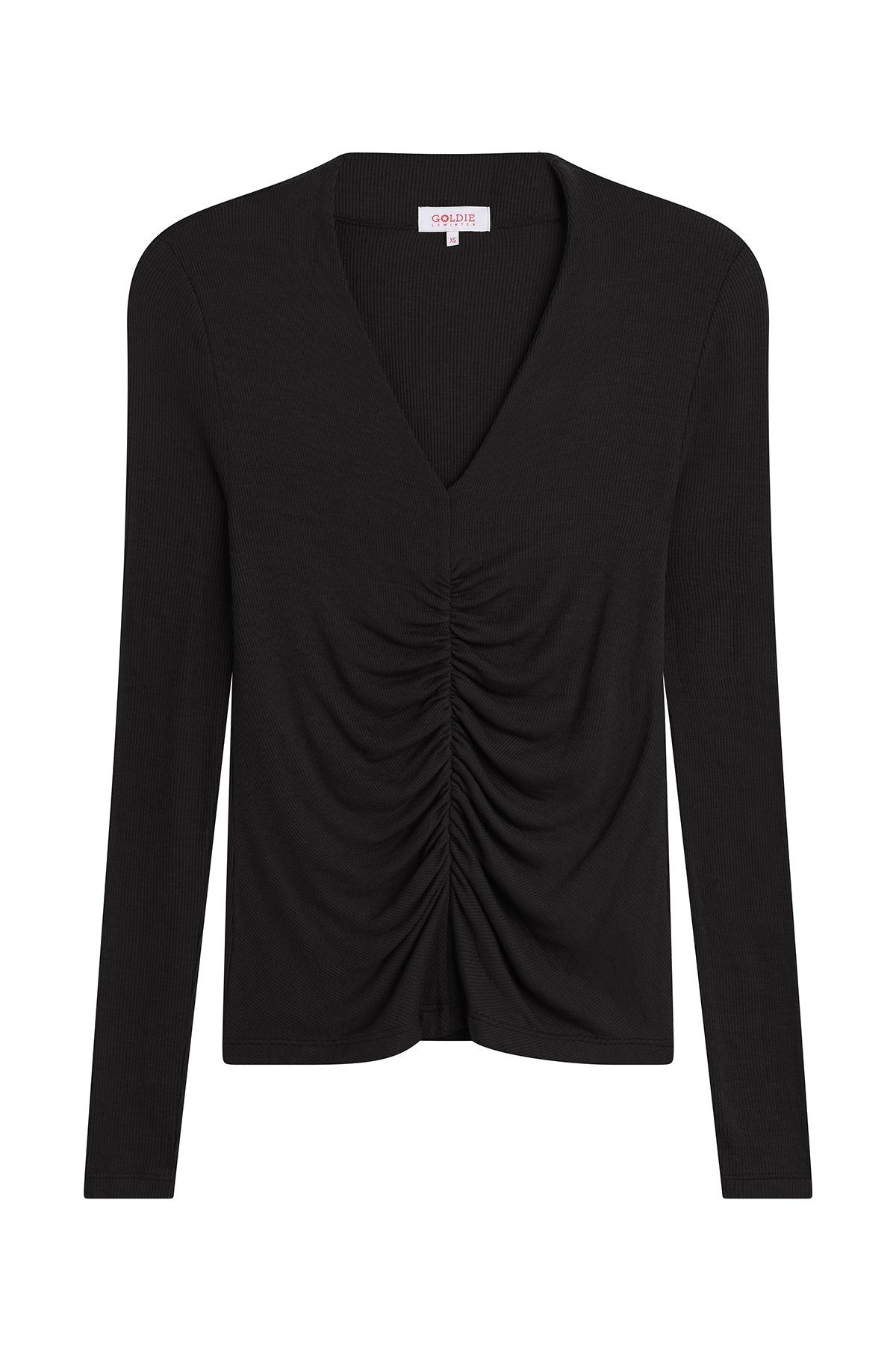 Fortuna Ruched Top - Goldie LeWinter #color_black