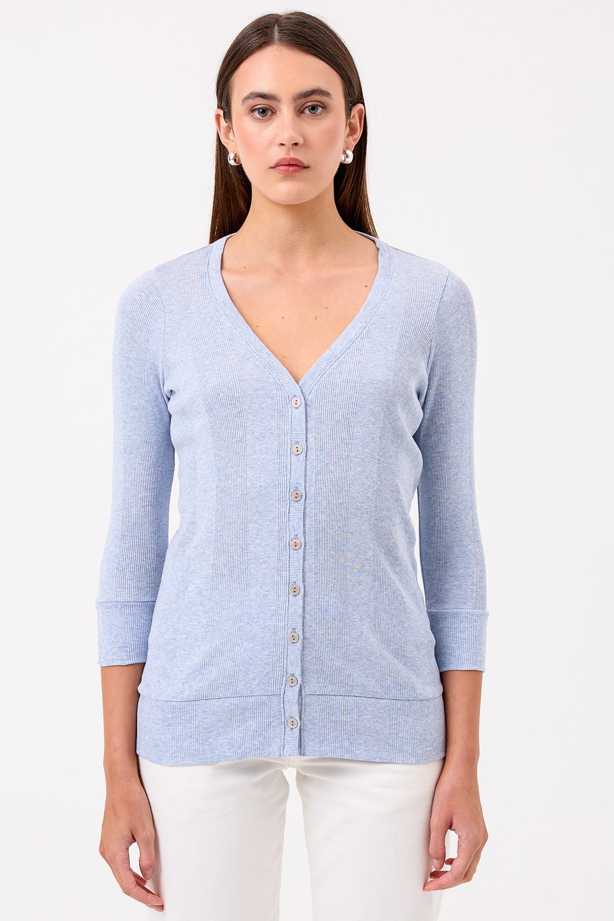 Harper Cardigan - Goldie LeWinter #color_blue heather