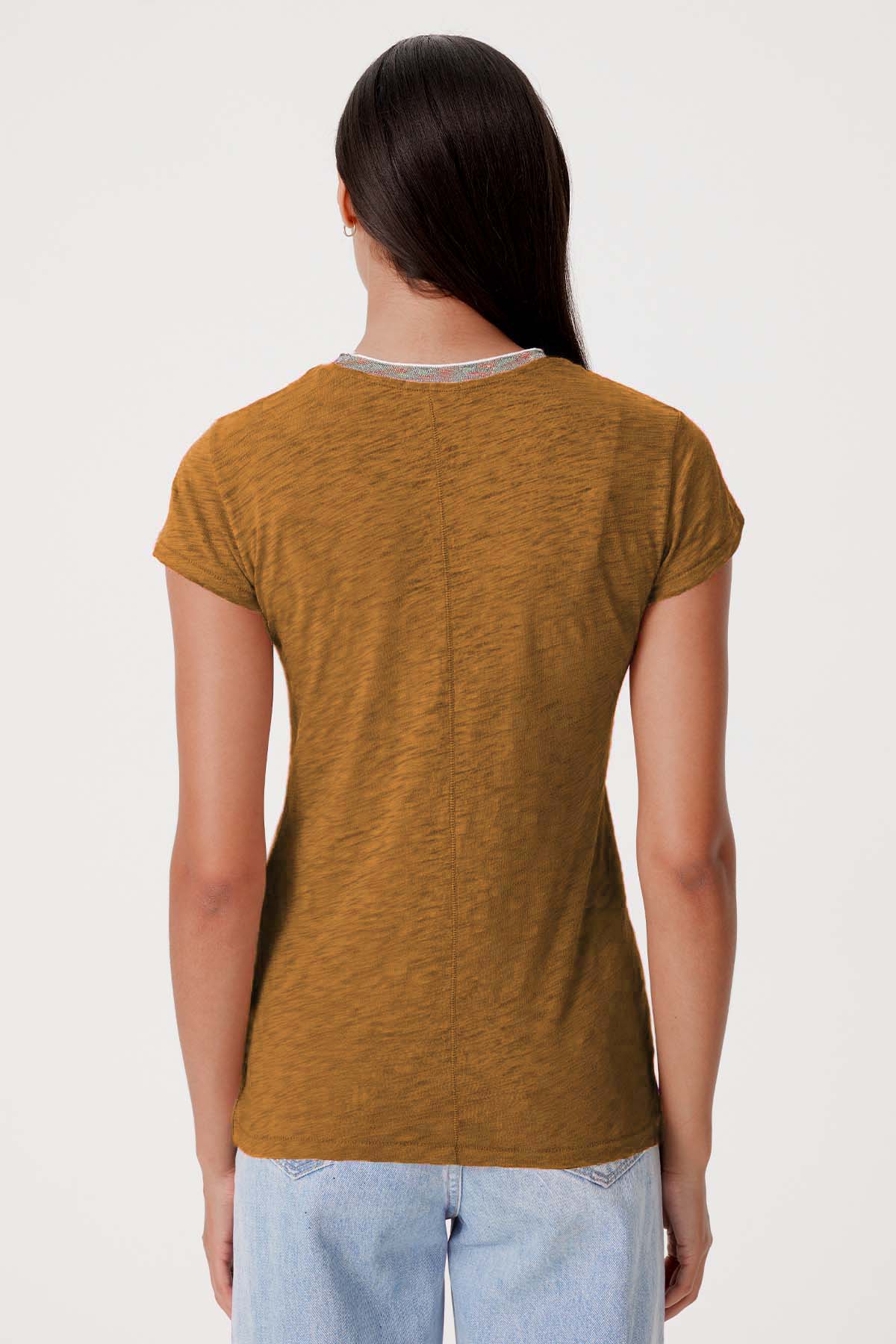 Iridescent Shimmer Ringer Tee - Goldie LeWinter #color_bronze