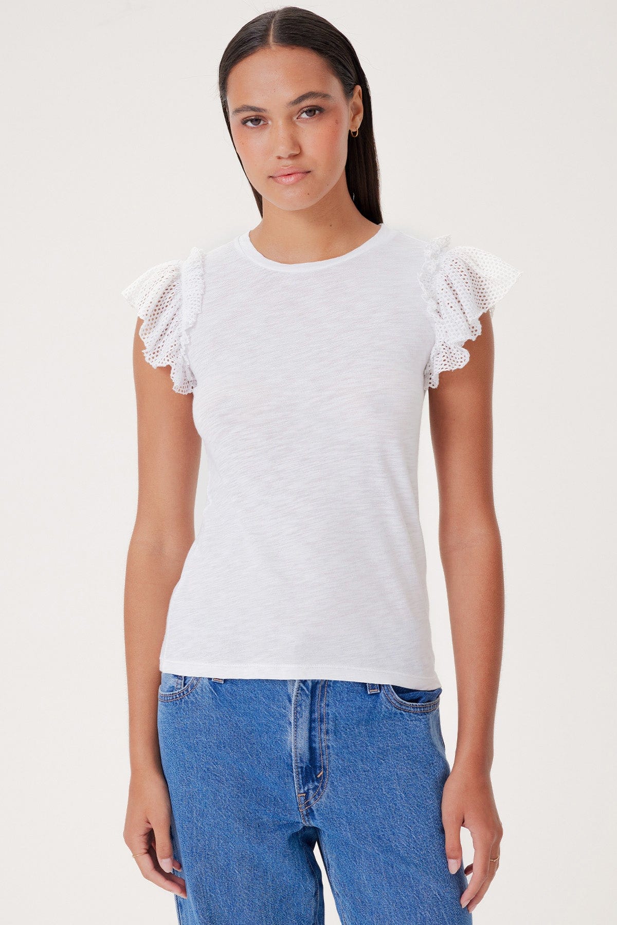 Isabel Ruffle Shell - Goldie LeWinter #color_white