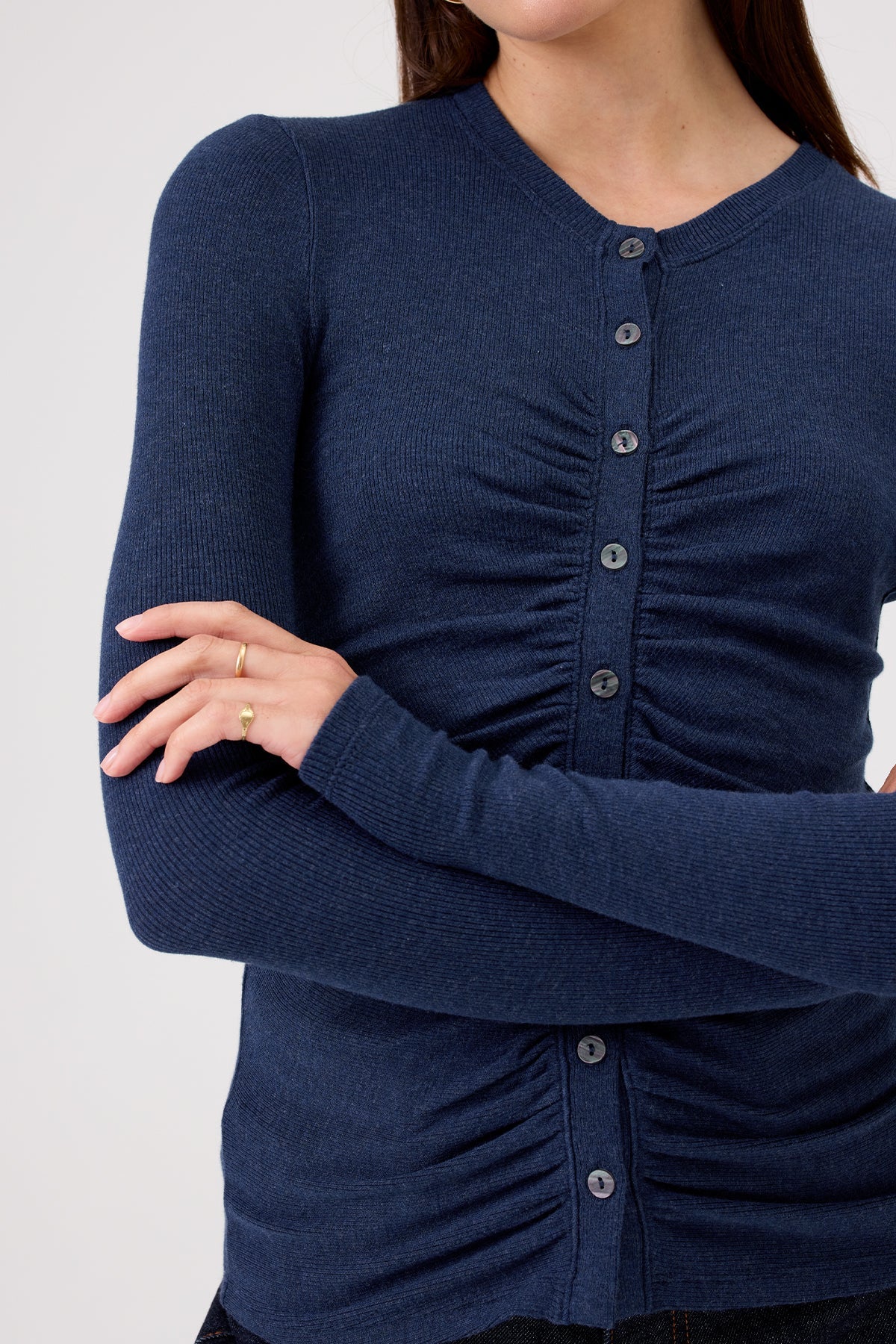 Jasmine Cardigan - Goldie LeWinter #color_navy heather - limited edition