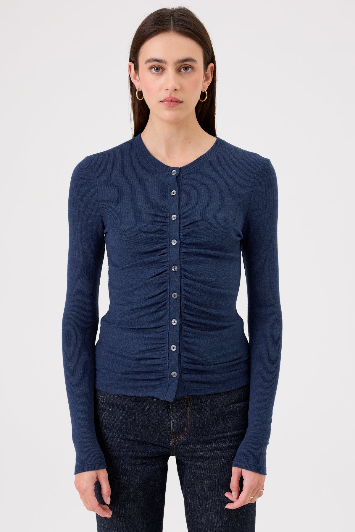 Jasmine Cardigan - Goldie LeWinter #color_navy heather - limited edition