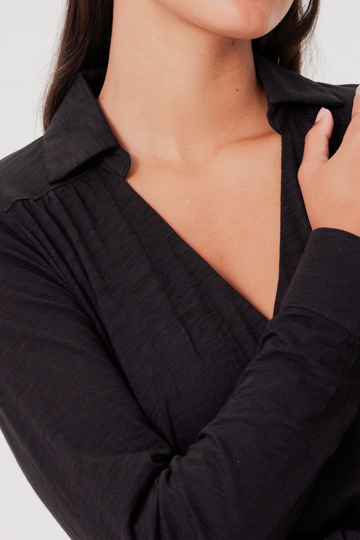 Lauren Surplice Top - Goldie LeWinter #color_black