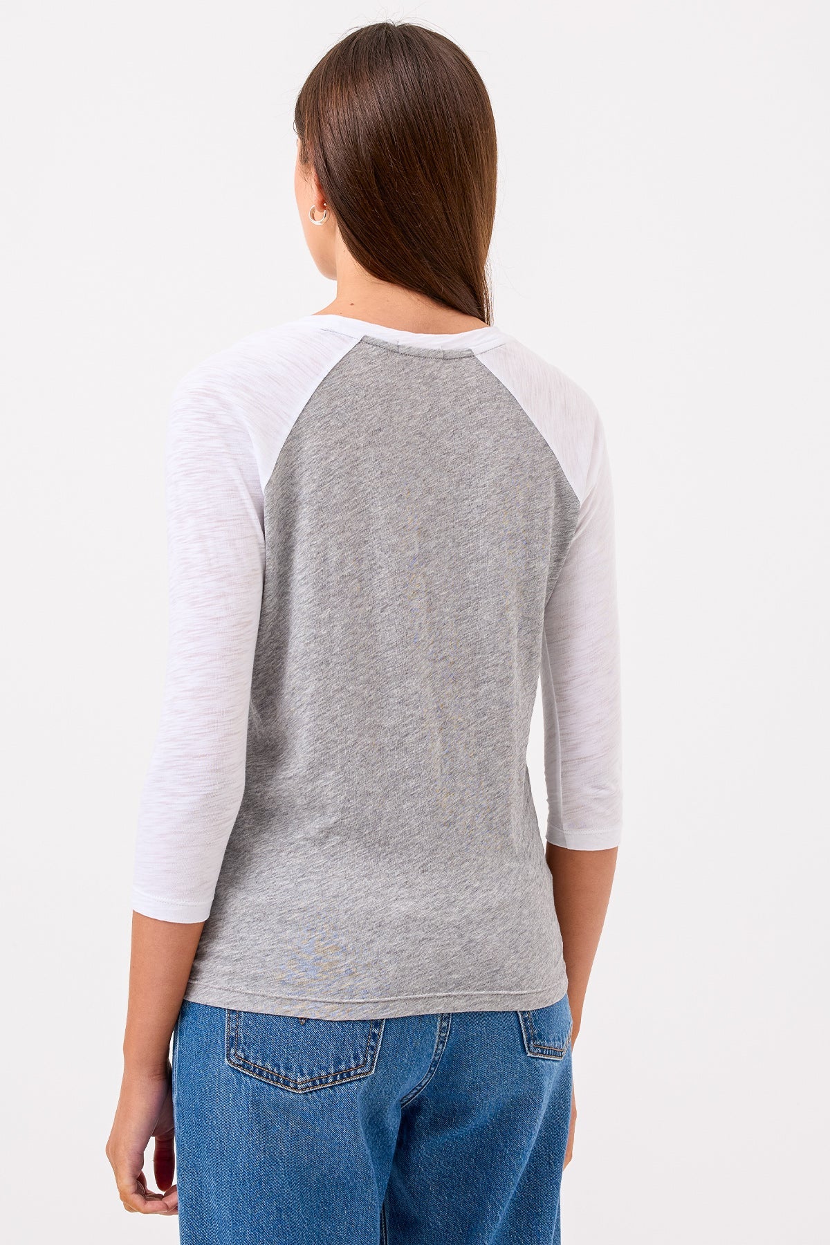 Lexi Baseball Tee - Goldie LeWinter #color_white / gray heather