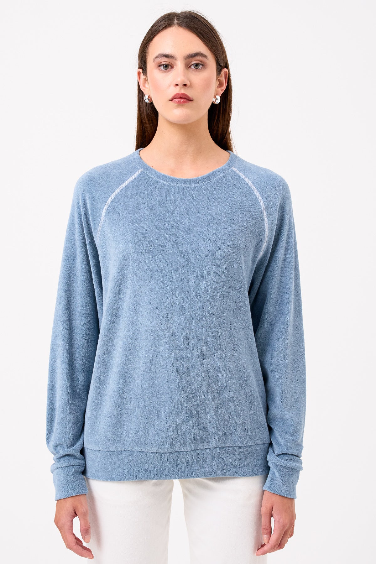 Life of Luxury Raglan Sweatshirt - Goldie LeWinter #color_faded denim - limited edition