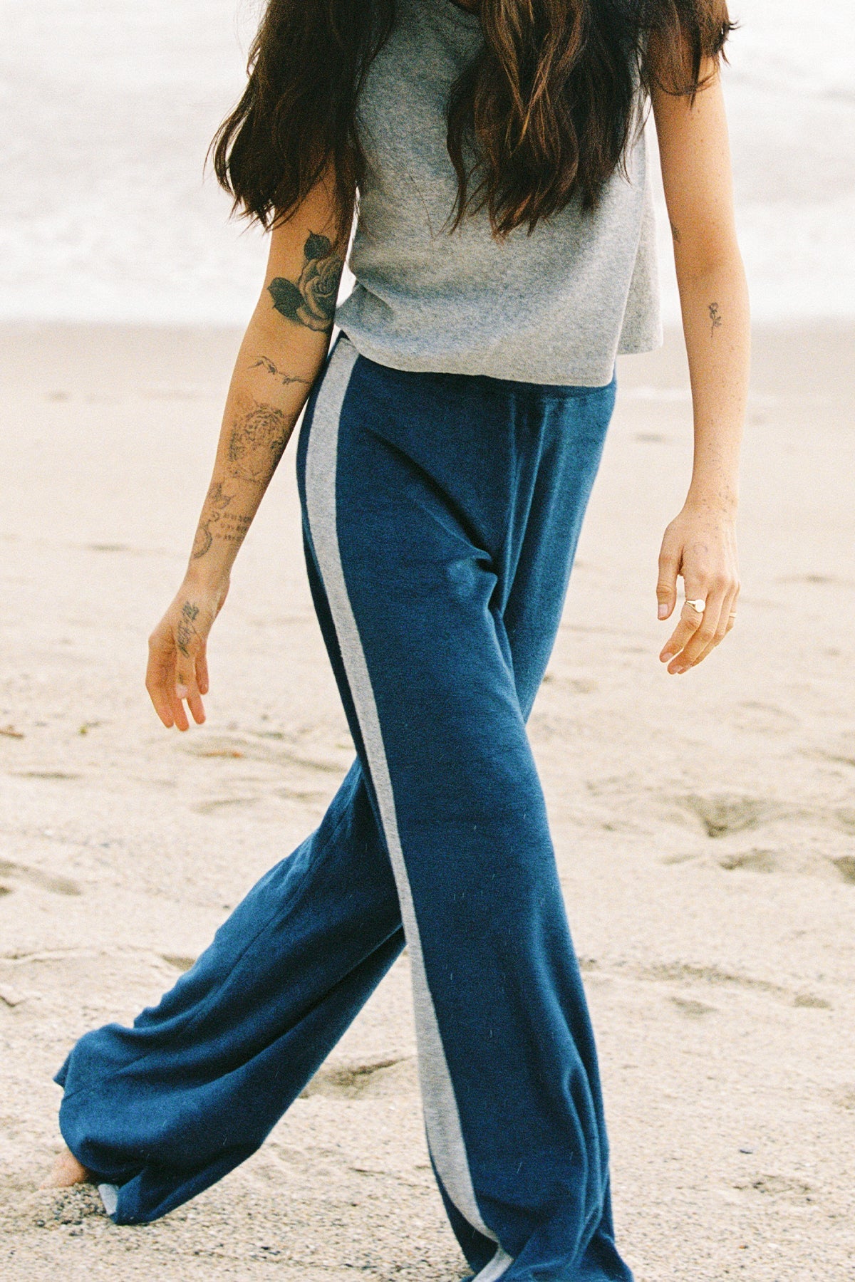 Life of Luxury Track Pant - Goldie LeWinter #color_estate blue / gray heather