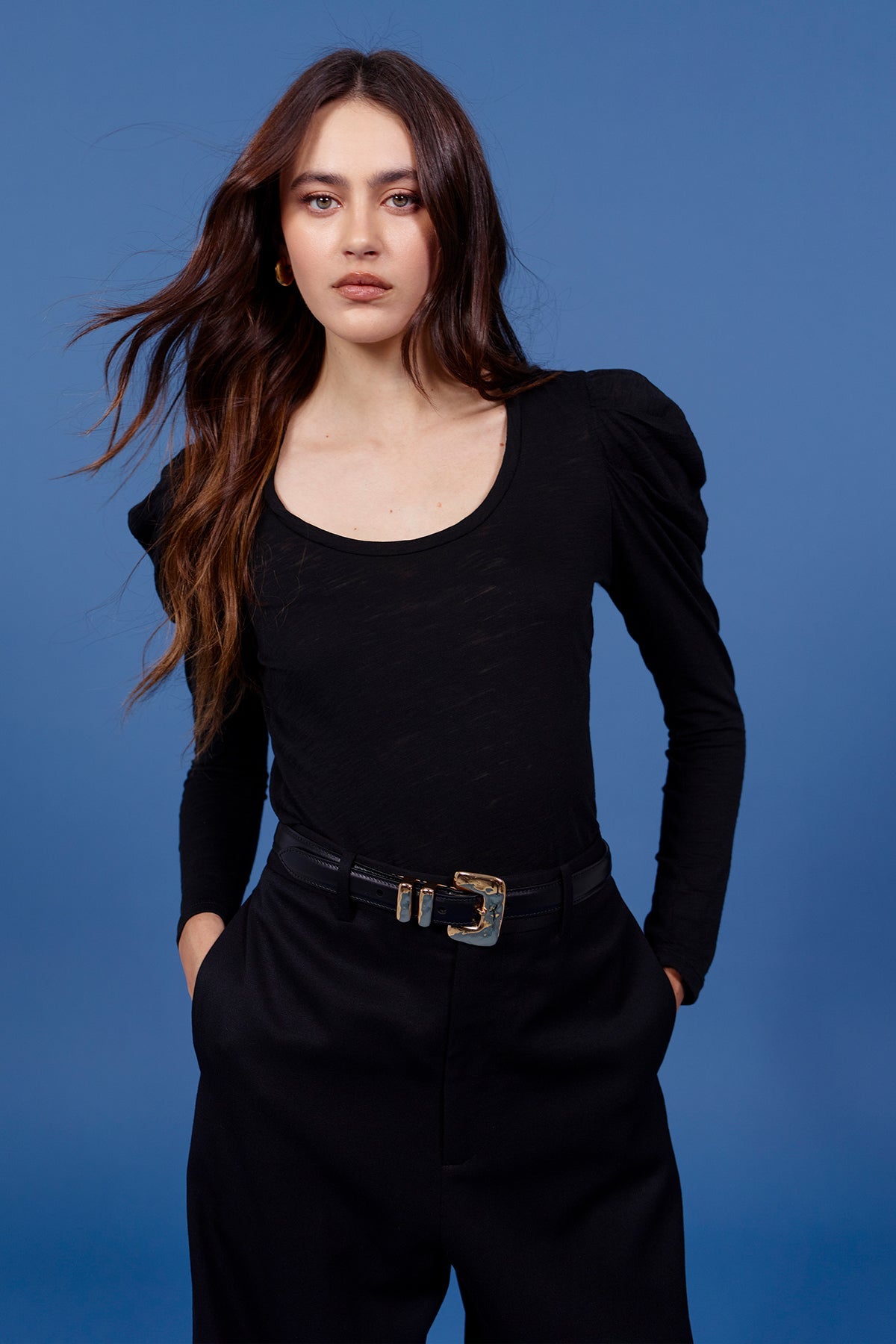 Long Sleeve Duchess Tee - Goldie LeWinter #color_black