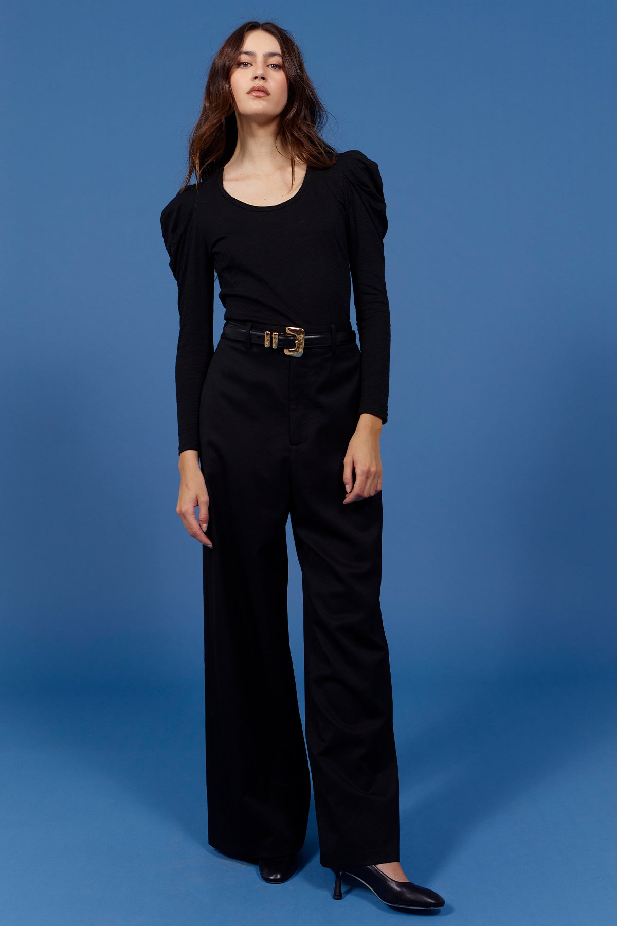 Long Sleeve Duchess Tee - Goldie LeWinter #color_black